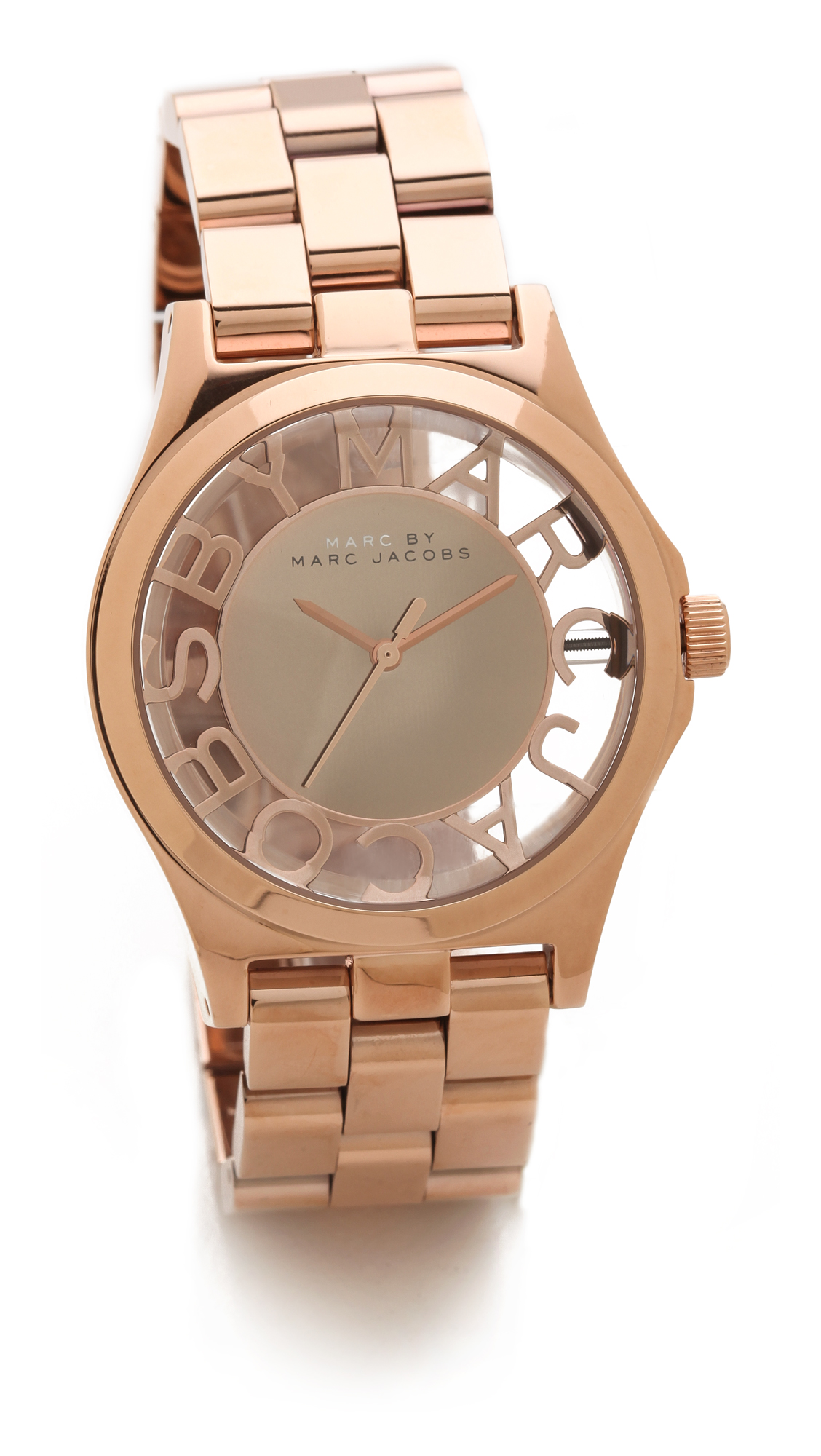 Marc By Marc Jacobs Henry Skeleton Watch in Rose Gold (Pink) | Lyst