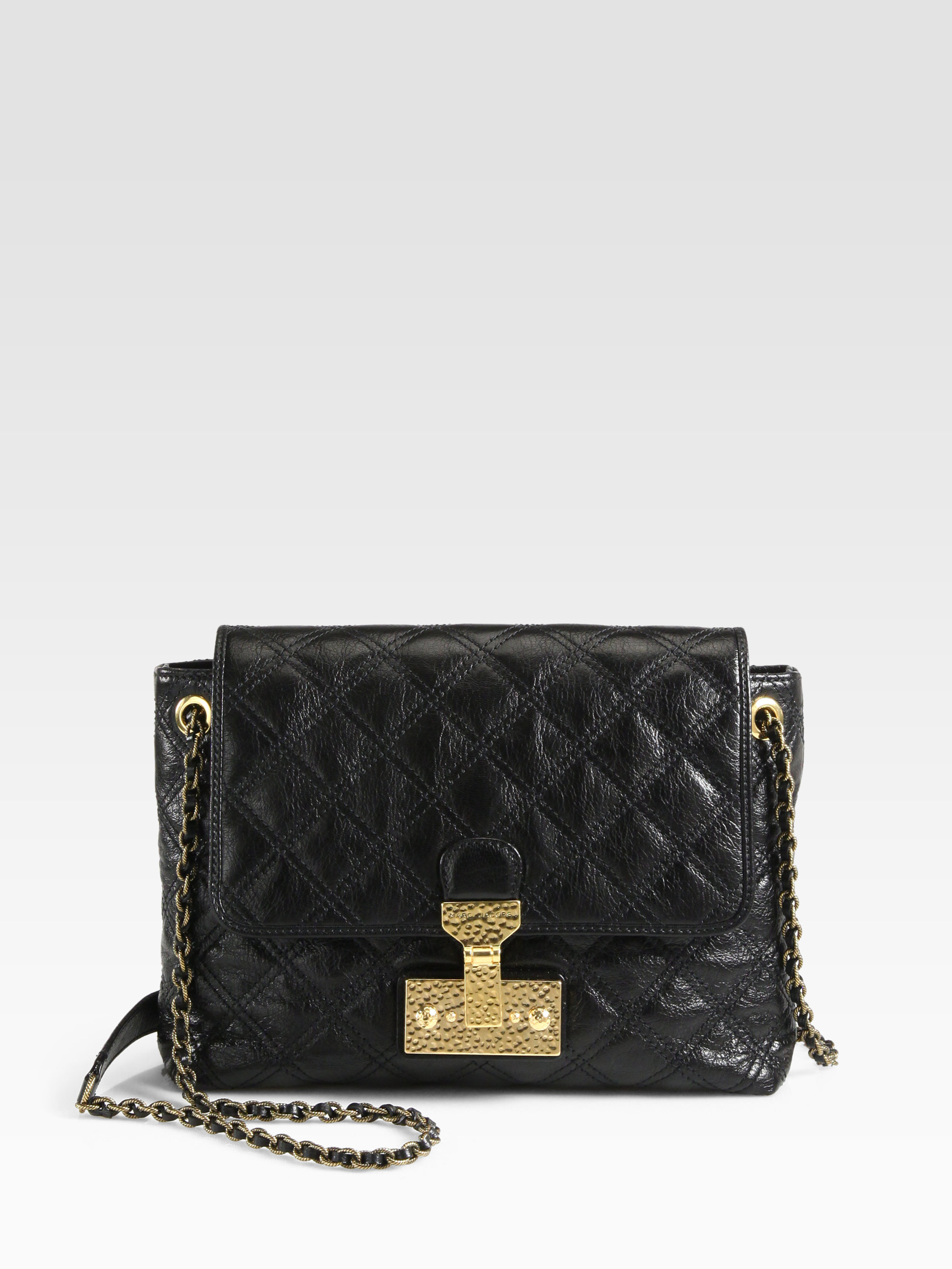 Marc Jacobs Baroque Xl Single Quilted Shoulder Bag in Black-Brass (Black) - Lyst