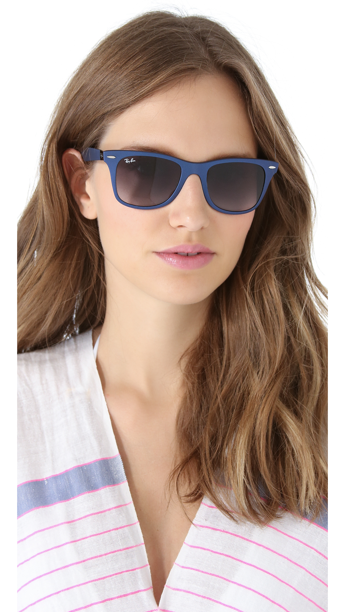 Ray-Ban Light Force Matte Wayfarer Sunglasses in Blue | Lyst