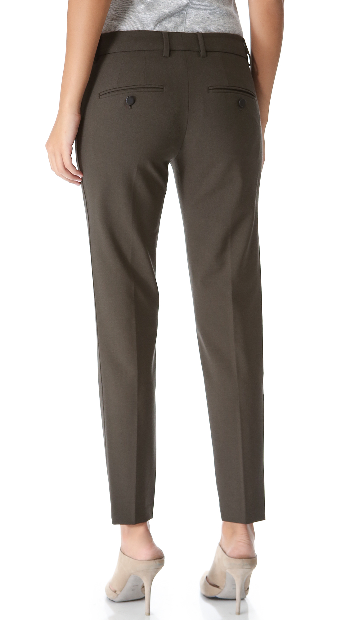 Vince Side Strapping Pants in Green | Lyst