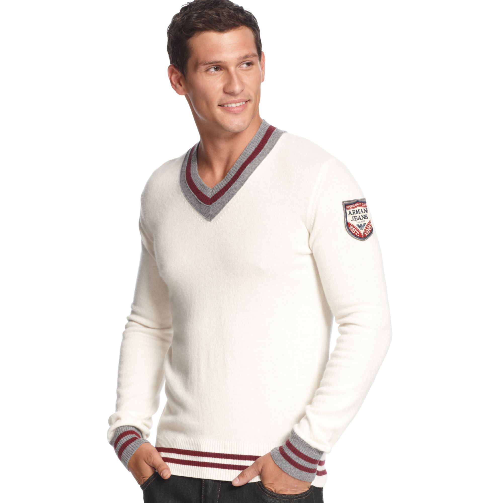 armani v neck sweater
