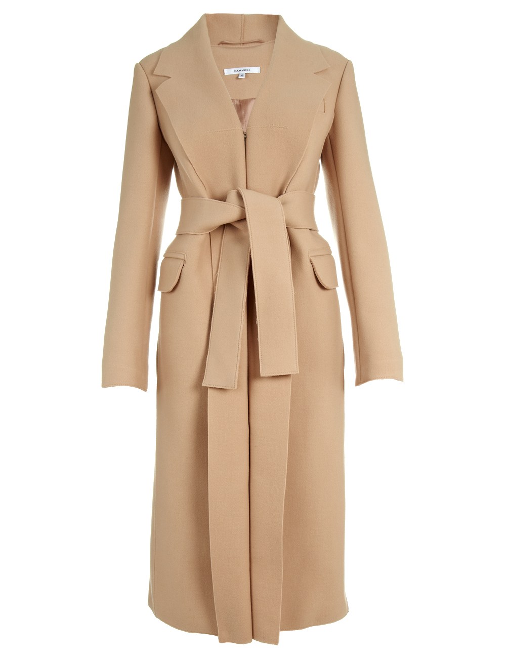 Carven Camel Wool Coat in Brown Lyst