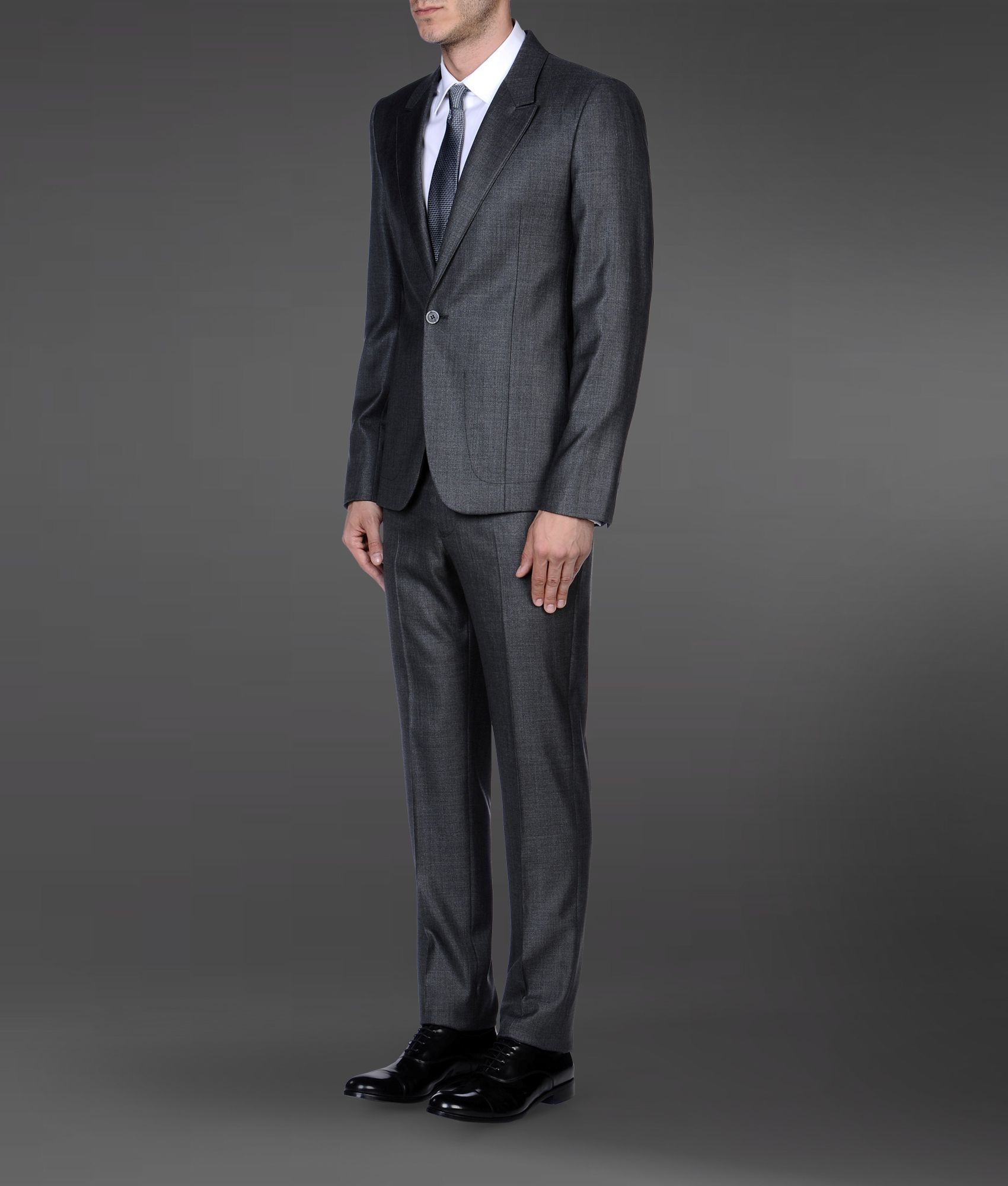 Emporio Armani Supreme Suit in Stretch Wool and Silk in Gray for Men | Lyst