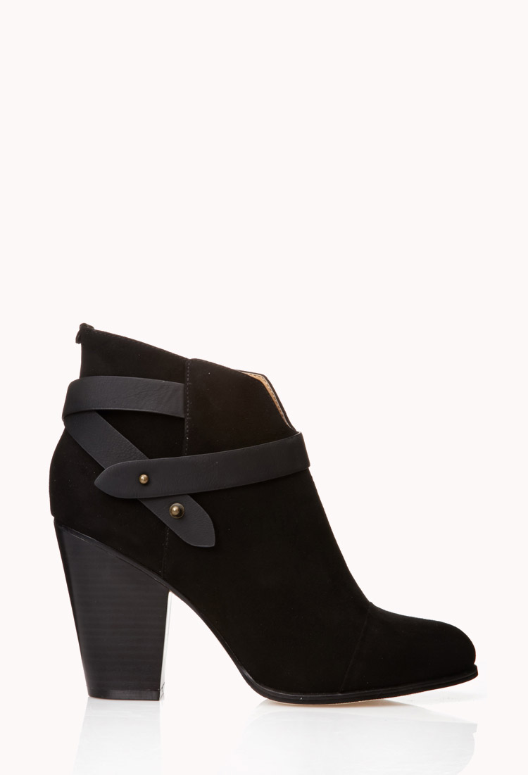 forever 21 faux suede lace up booties