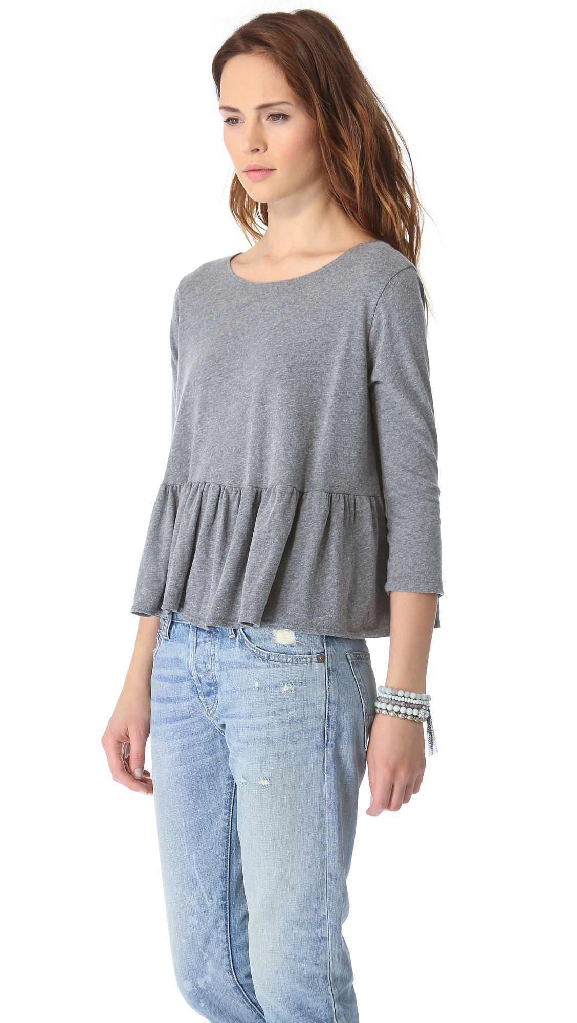 gray peplum top