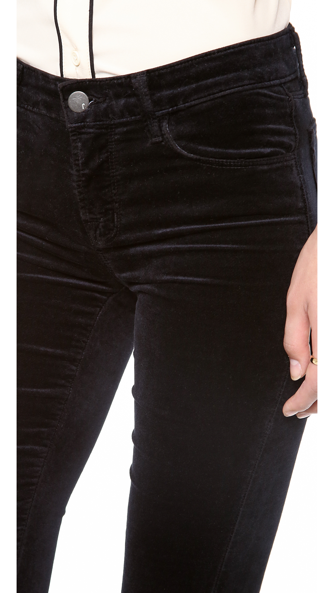 J Brand Martini Velvet Skinny Flare Pants in Black Lyst