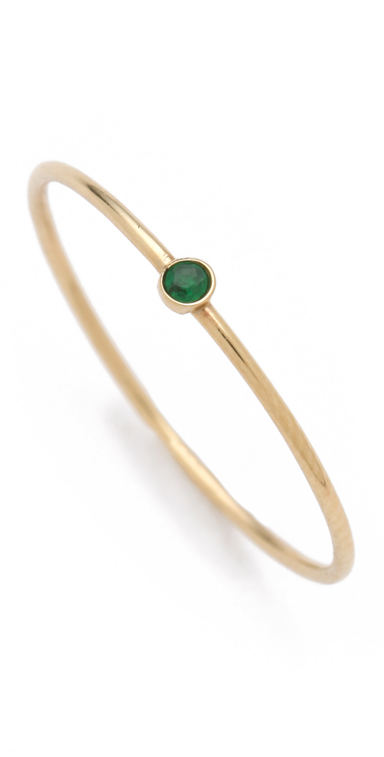 Jennifer meyer 18k Gold Thin Emerald Ring in Green (Emerald) Lyst