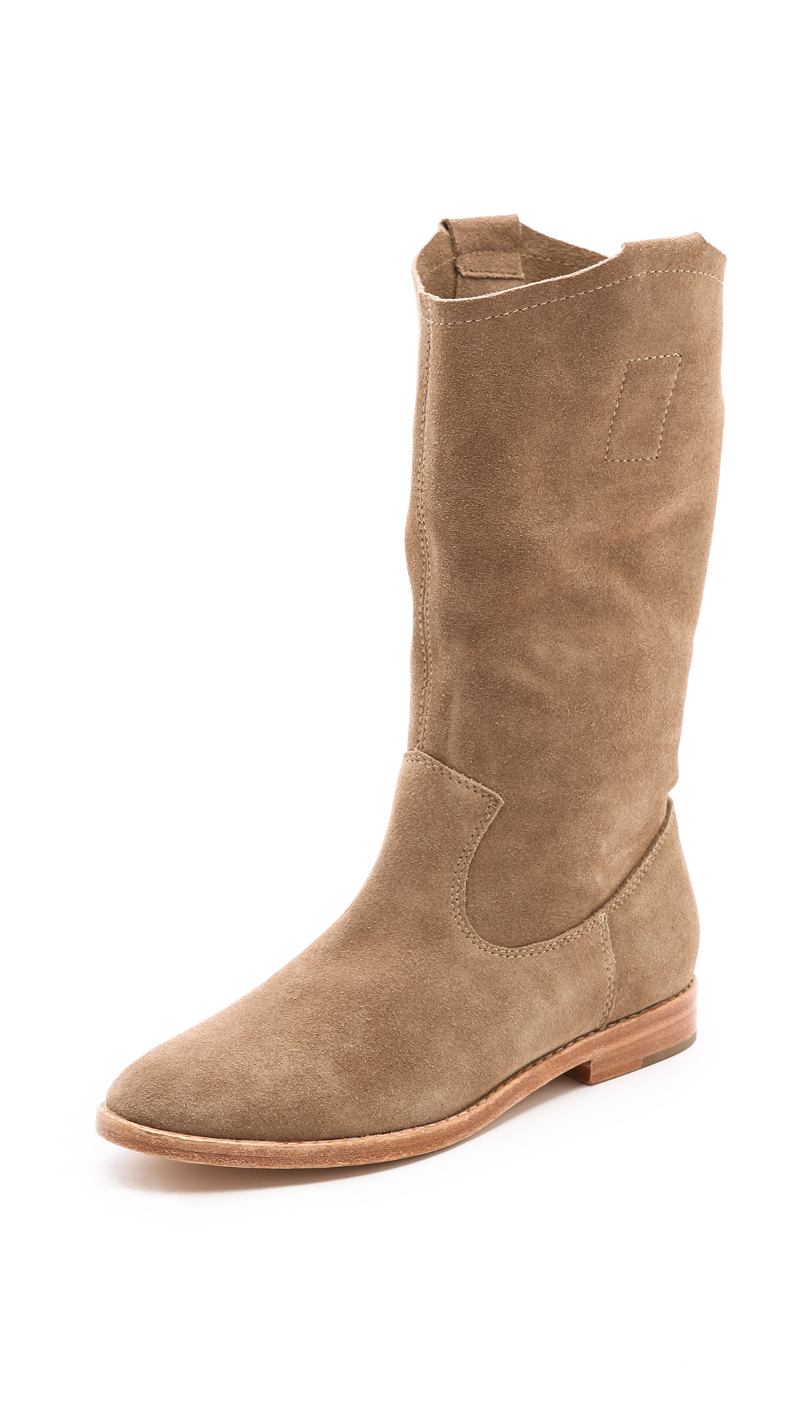 flat suede boot