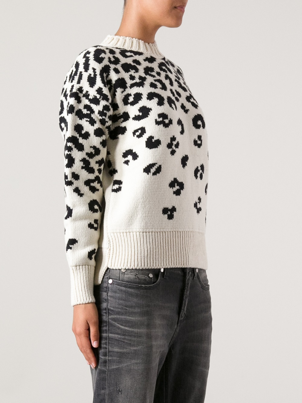 white leopard print sweater