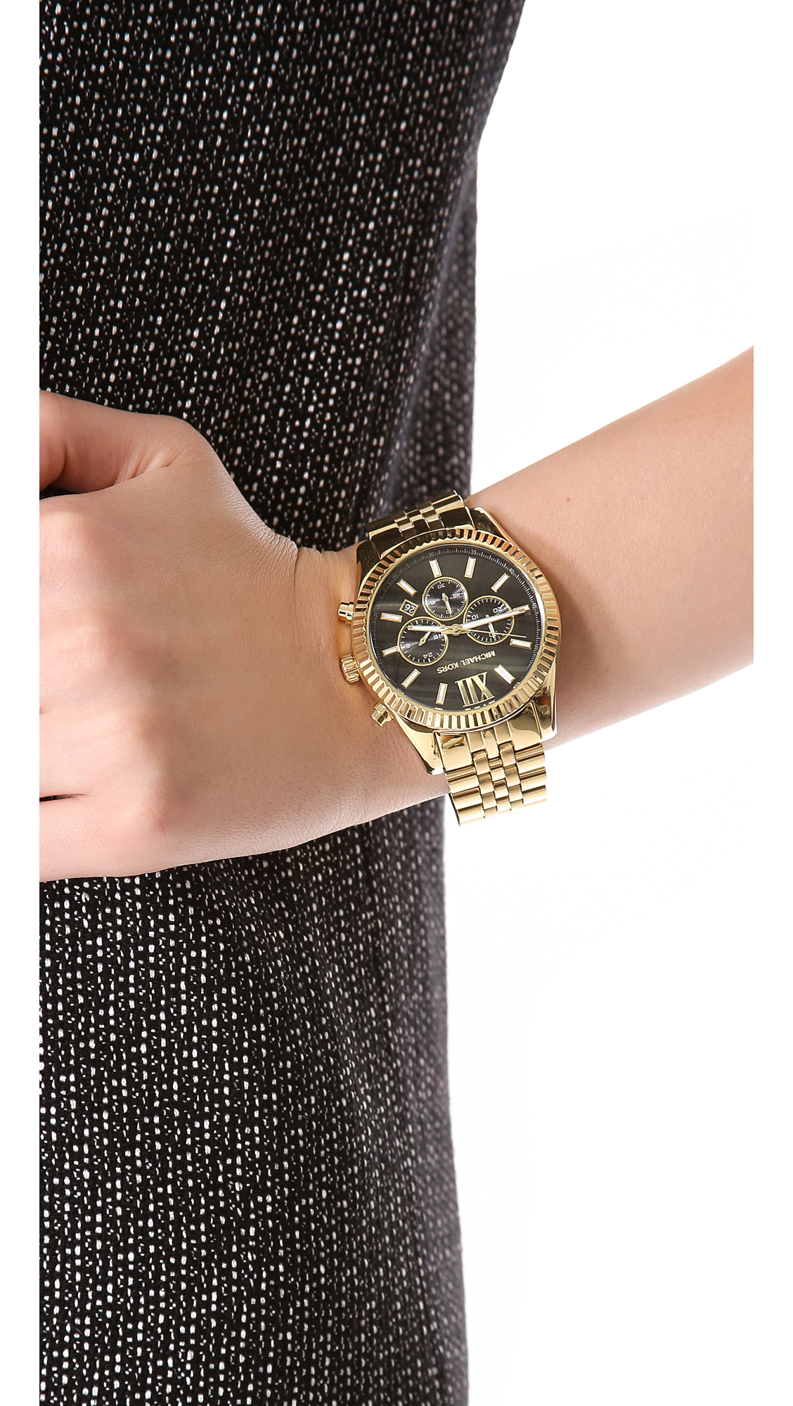 michael kors watch black and gold
