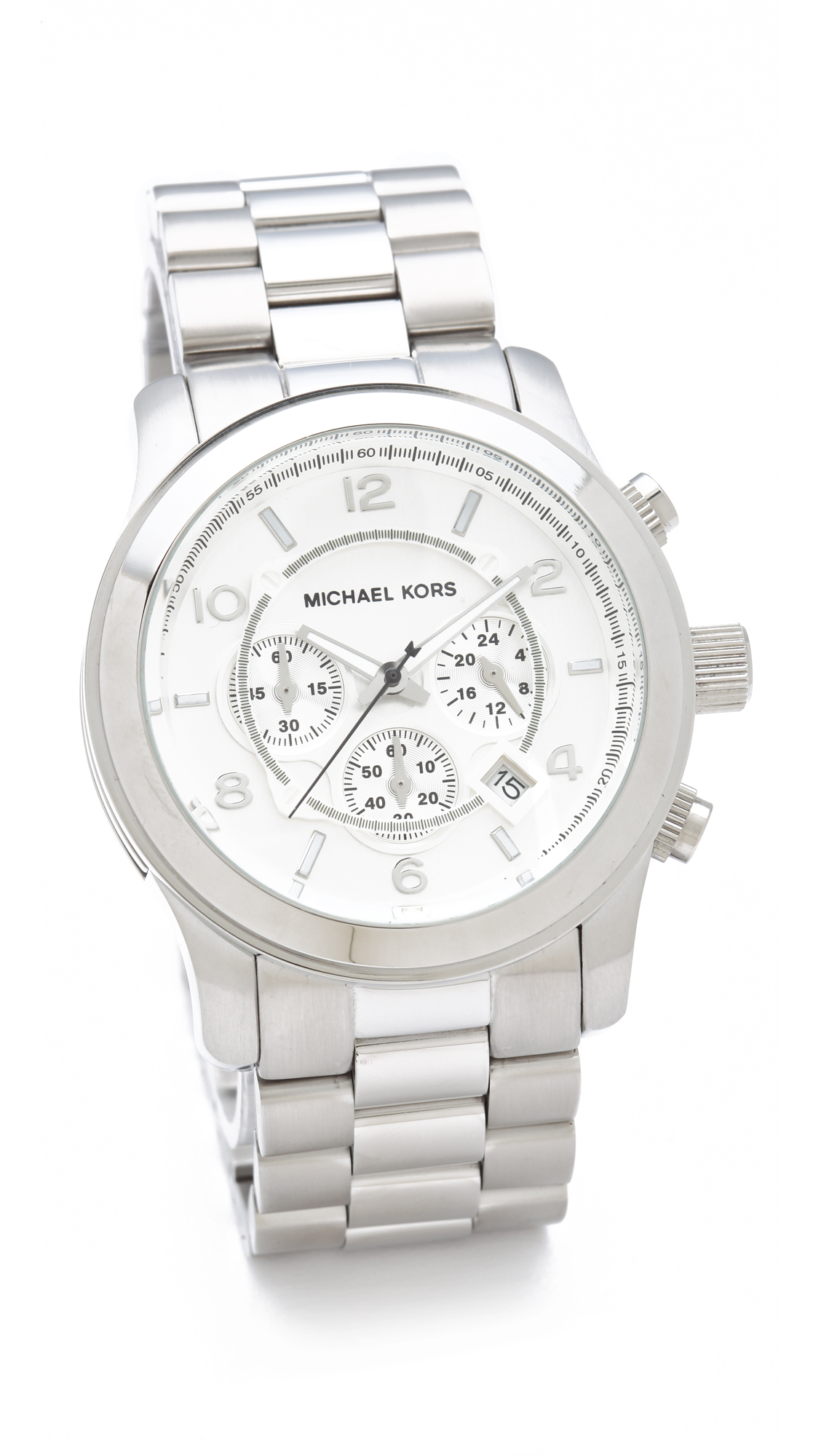 Michael Kors Oversized Watch Silver in Gray - Lyst