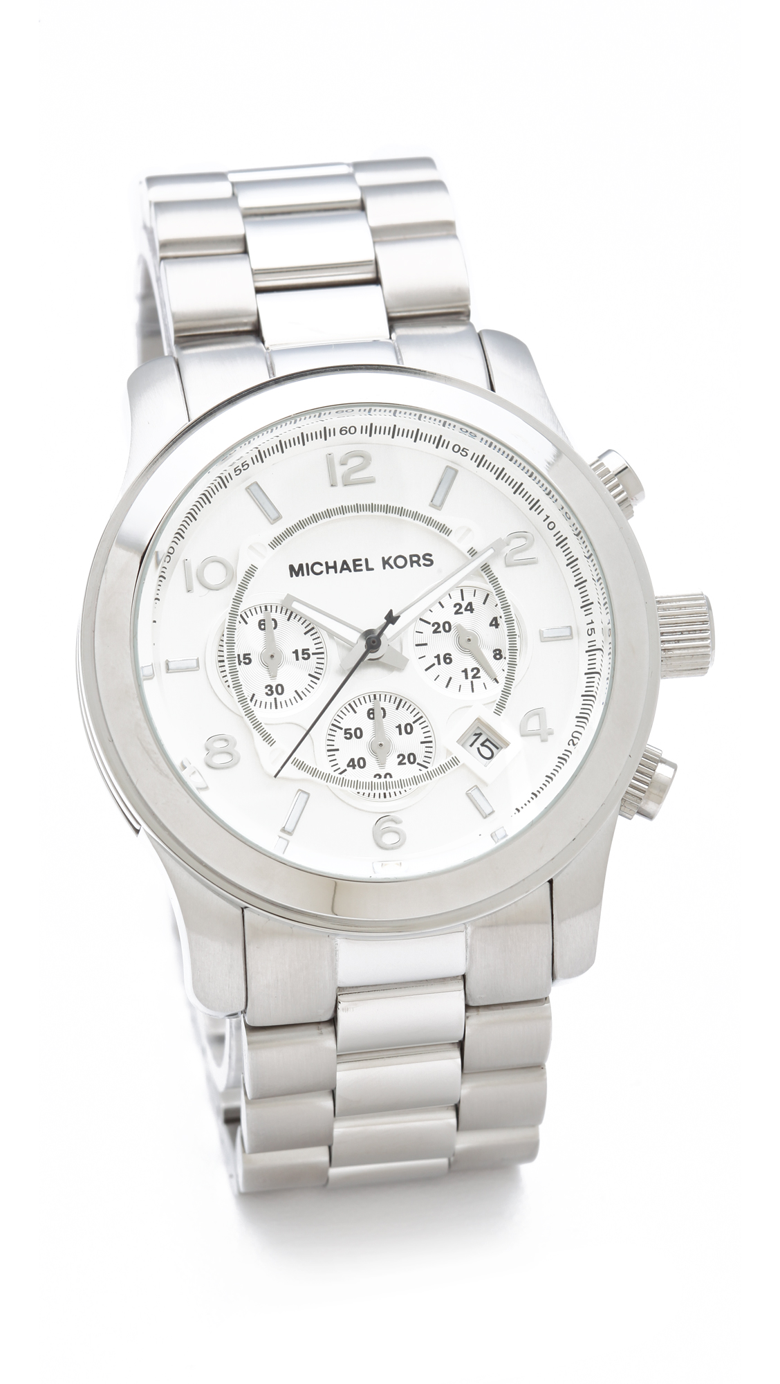 Michael Kors Oversized Watch Silver in Gray | Lyst