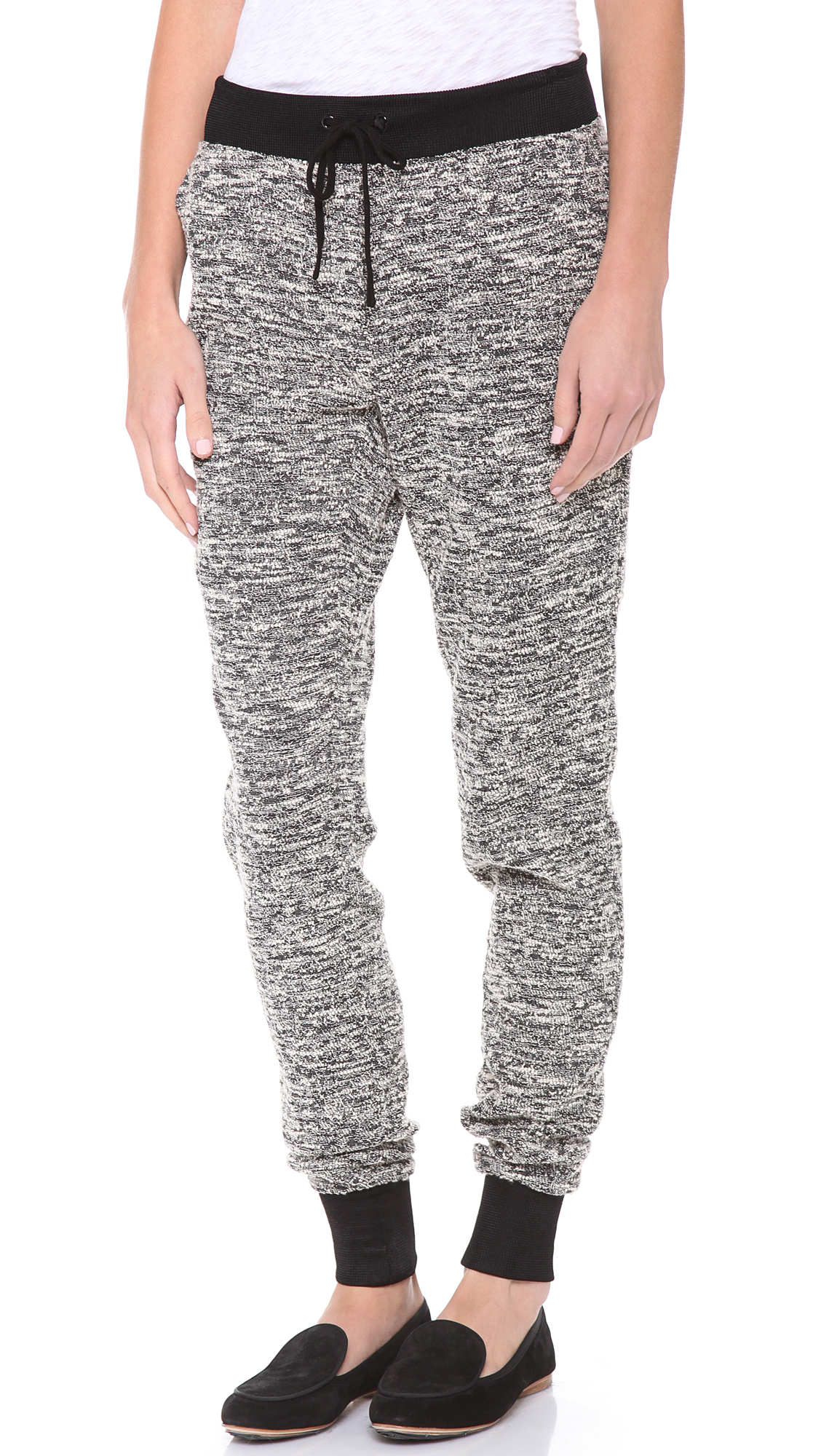 grey and black sweatpants