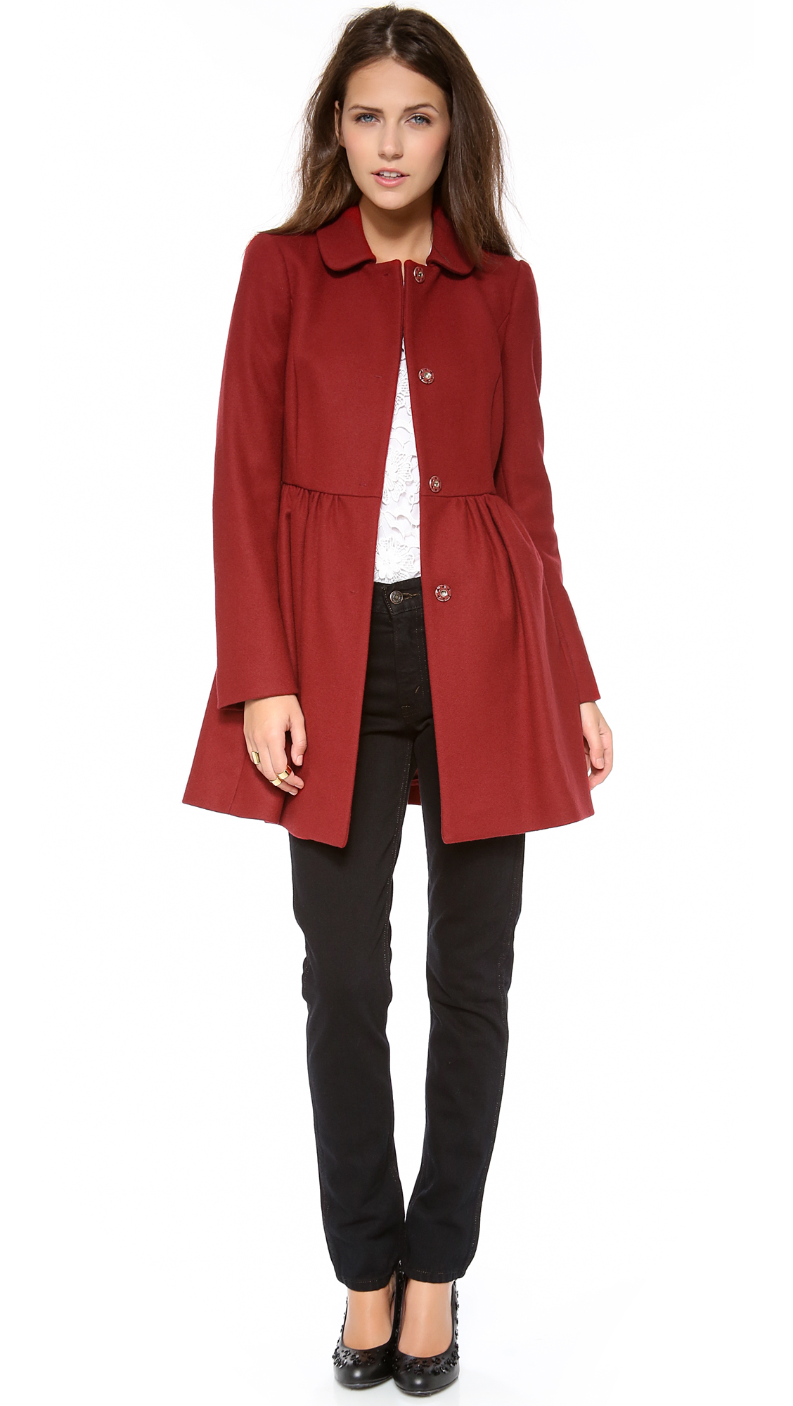 RED Valentino Bow Back Coat in Red - Lyst