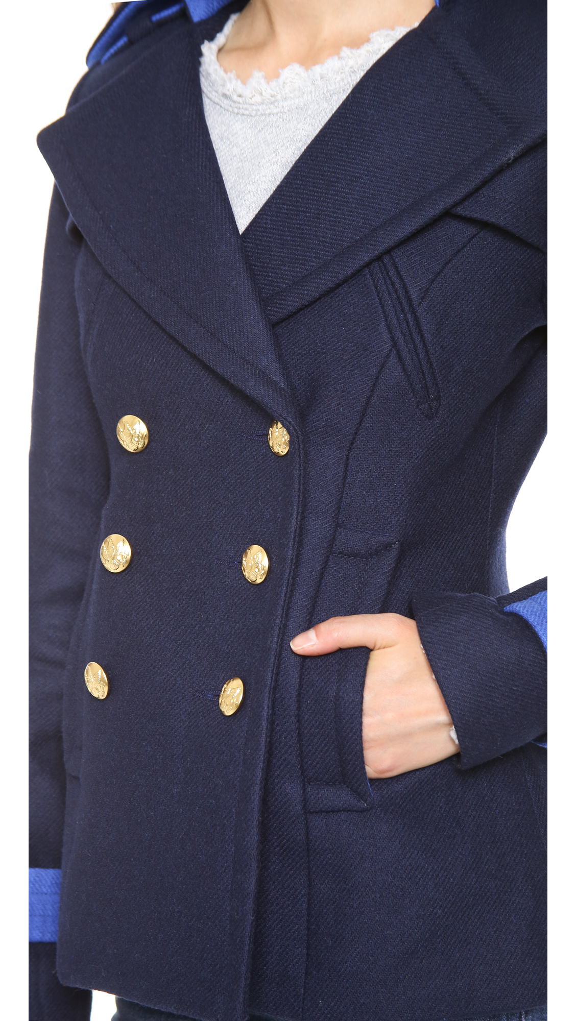 Smythe Classic Pea Coat in Blue | Lyst