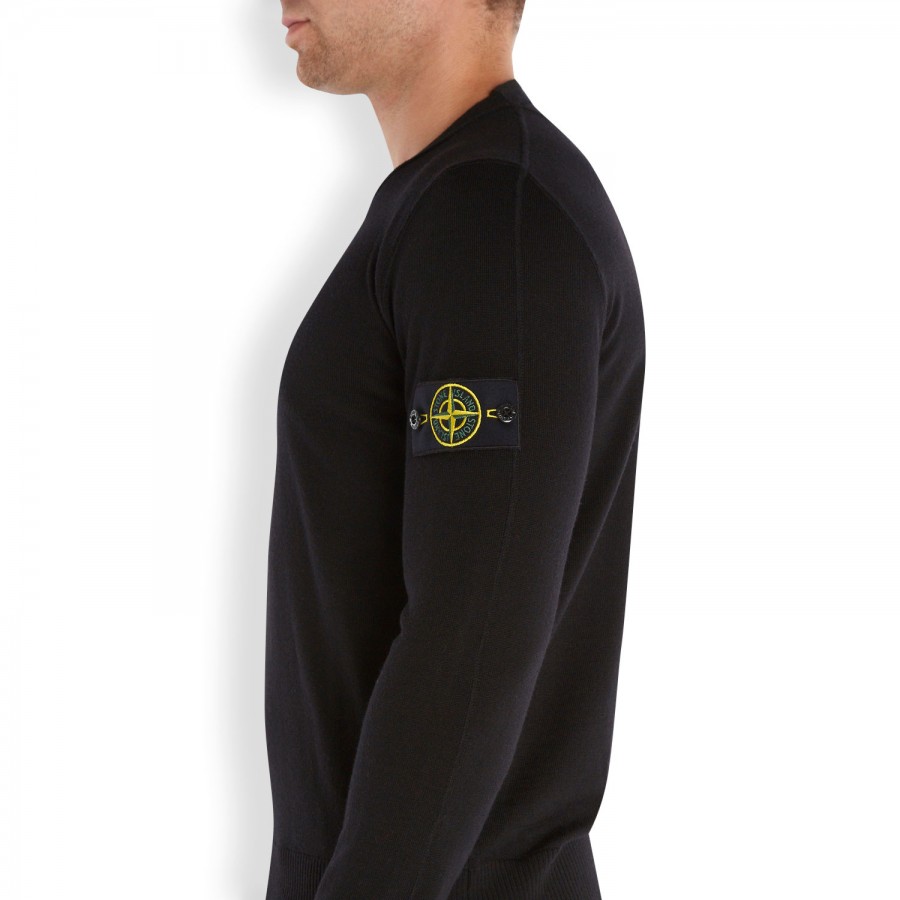 stone island black knitted jumper