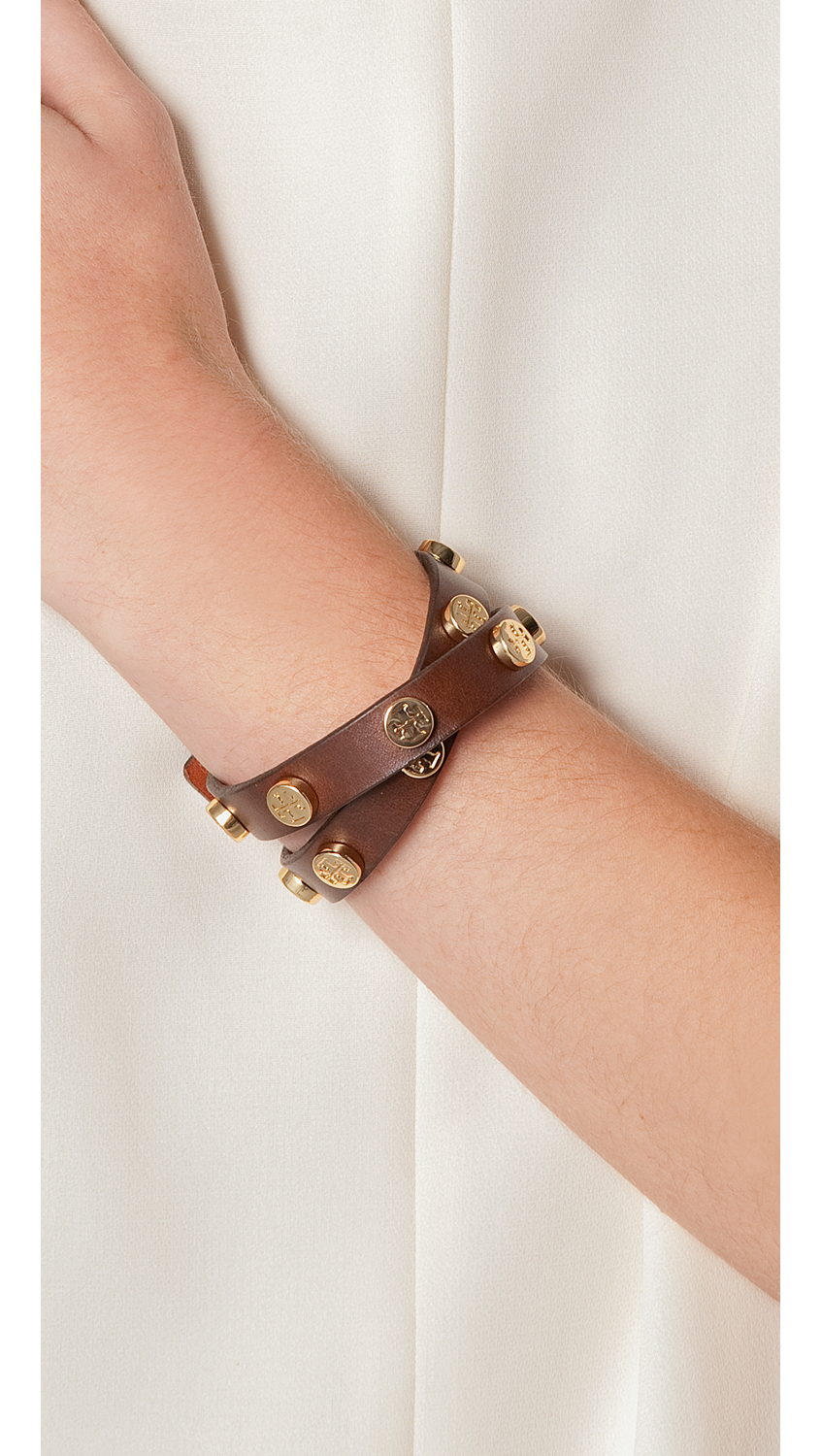 Tory Burch double wrap leather bracelet 