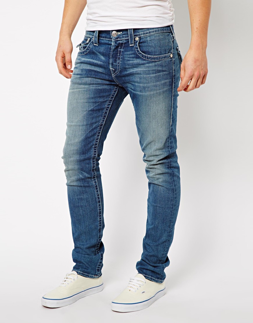 True Religion Zach Jeans Slim Fit Flap Pocket Shortfuse Wash in Blue for Men  | Lyst