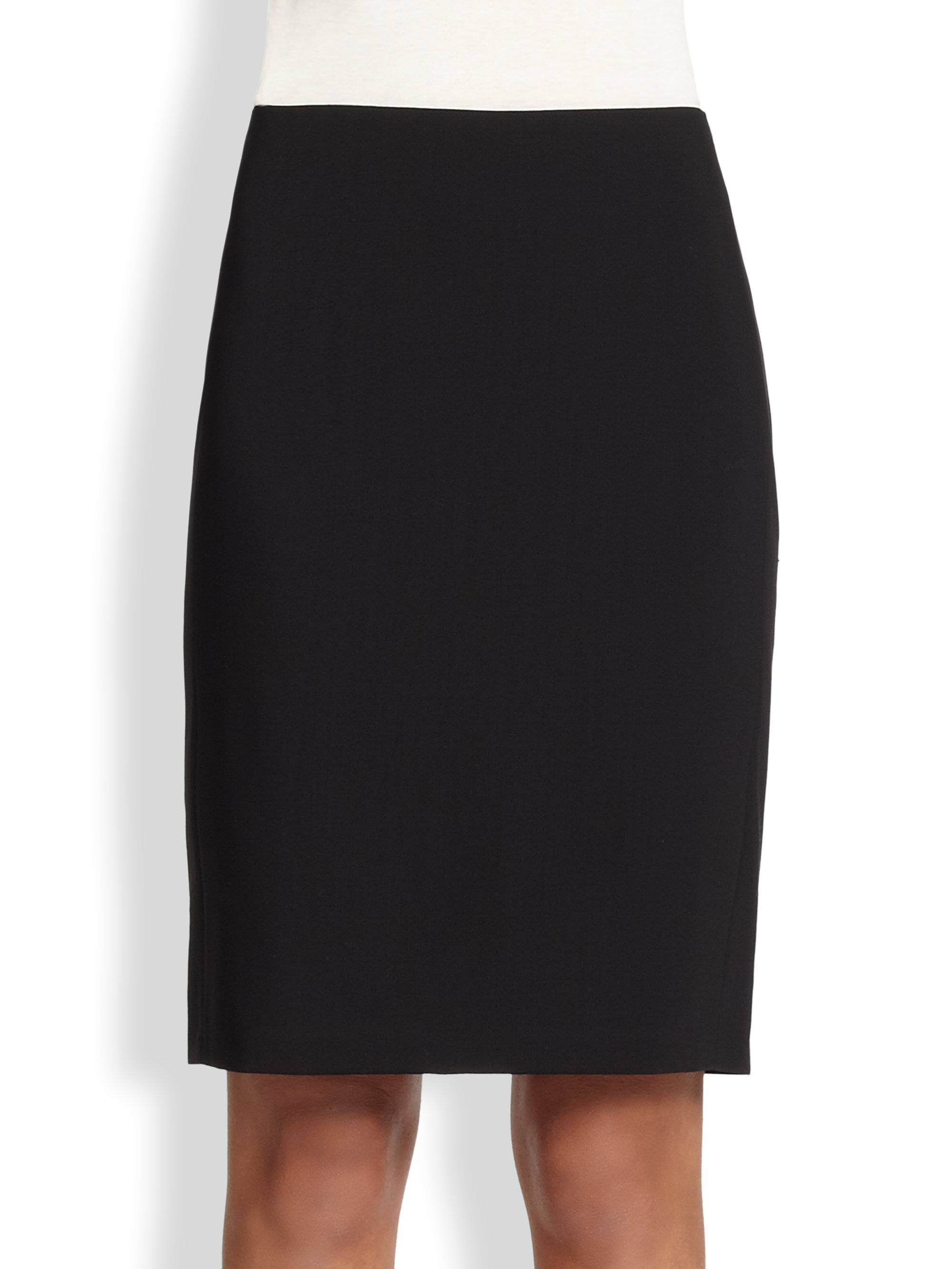 Akris Punto Essentials Godet Wool Pencil Skirt in Black | Lyst