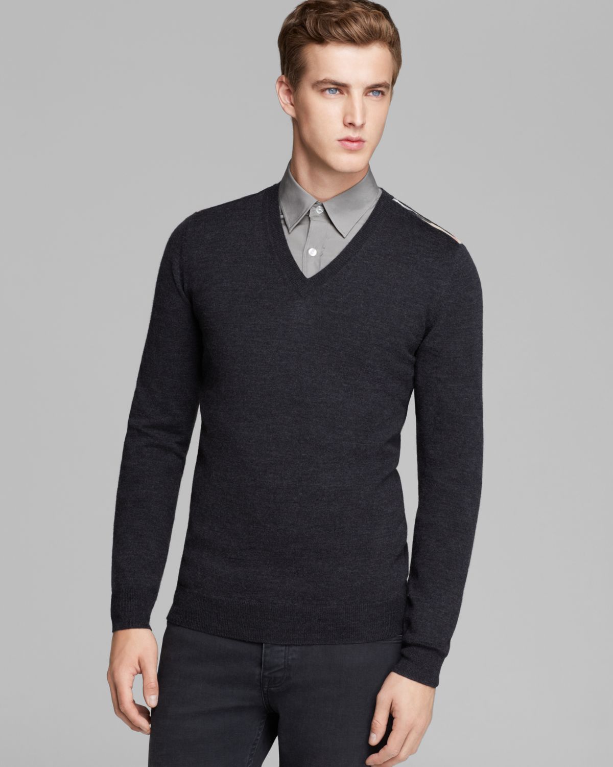 Lyst - Burberry Brit Beardsley Merino Vneck Sweater in Black for Men