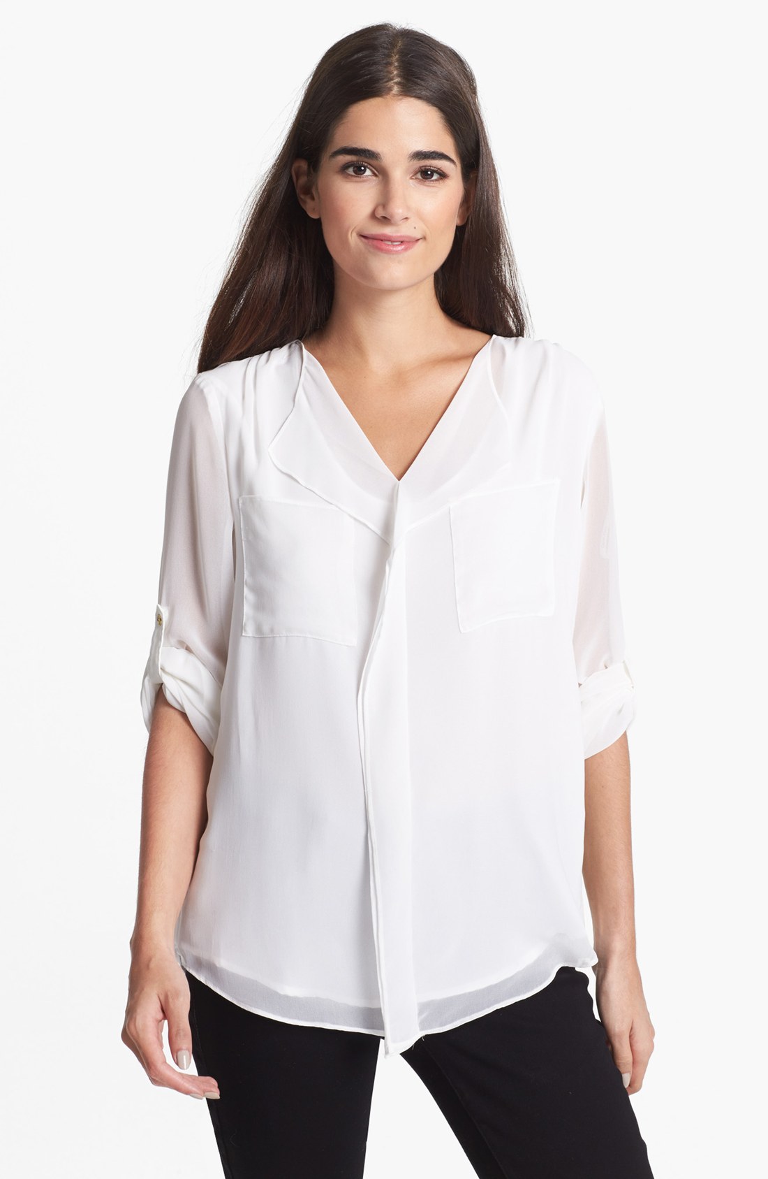 calvin klein ruffle blouse
