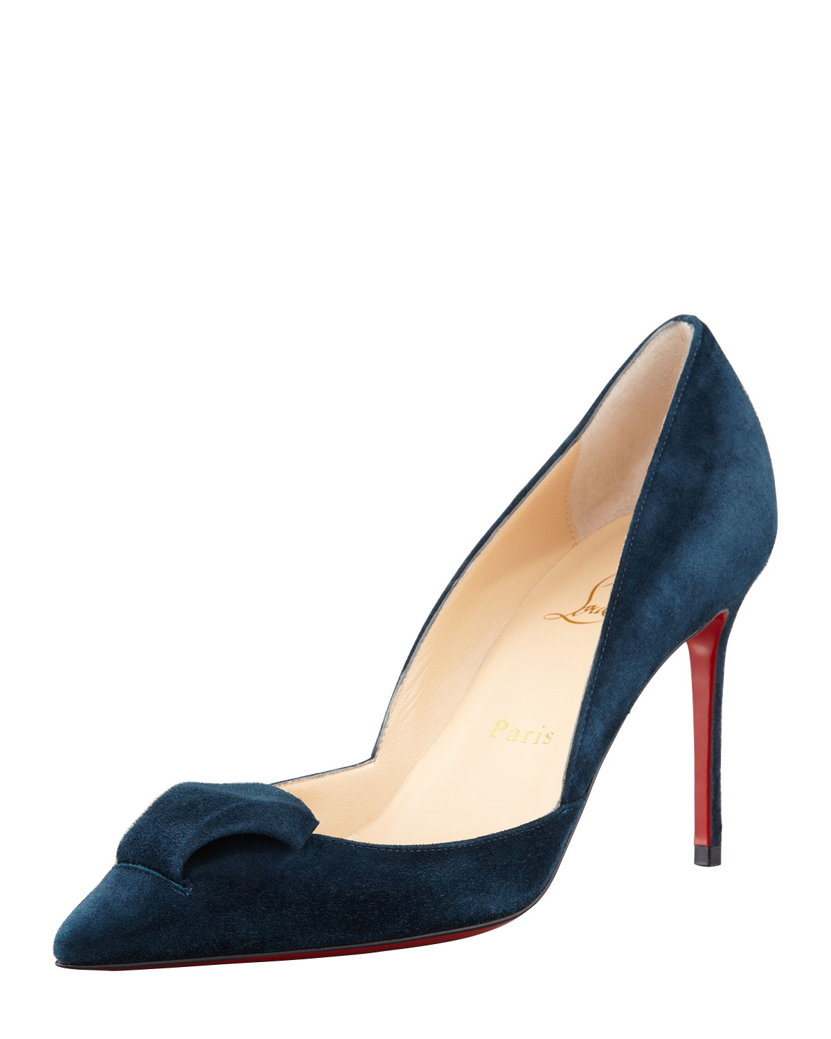 Christian louboutin Philaer Suede Red Sole Pump Blue Kohl in Blue ...