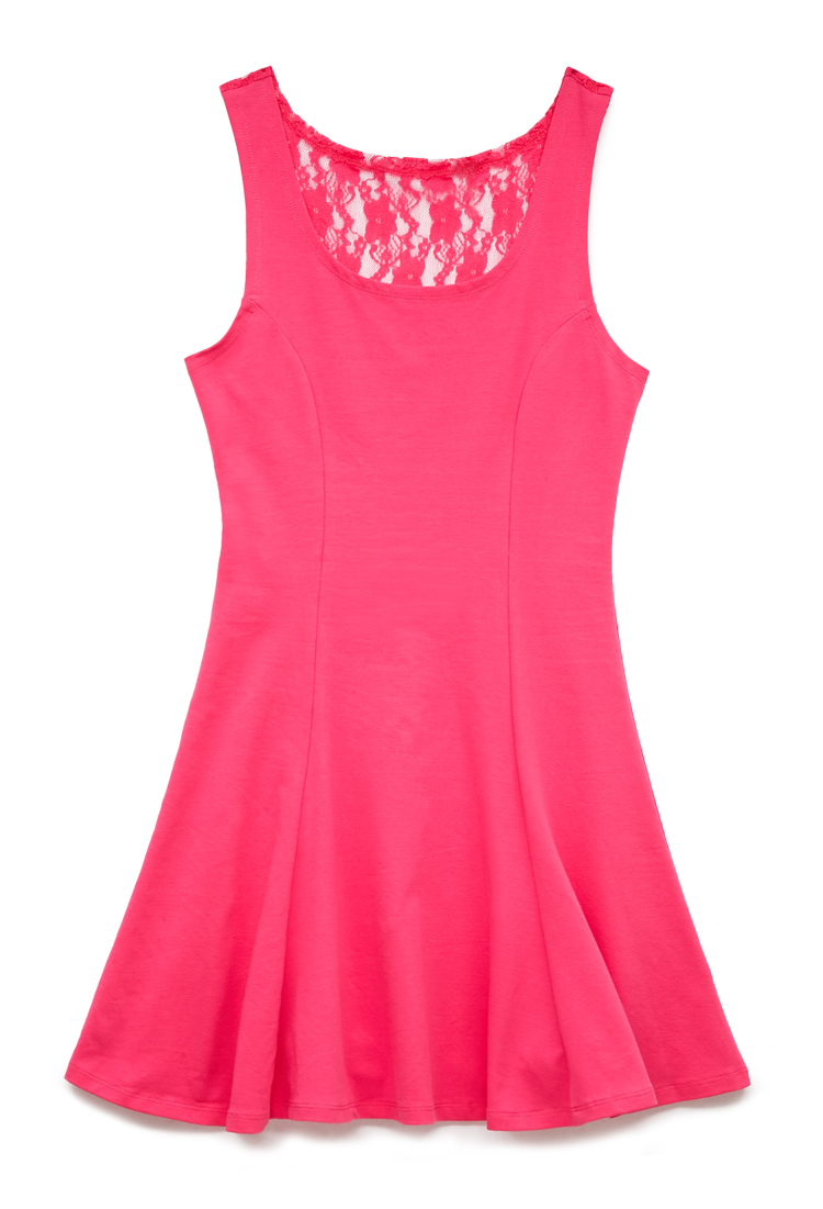 Lyst - Forever 21 Lovely Lace Skater Dress in Pink