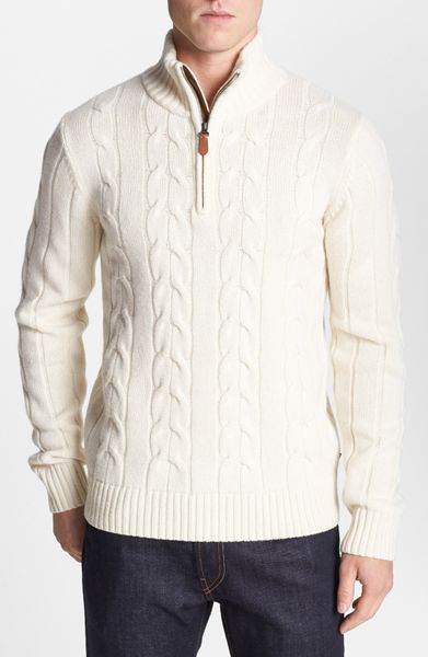 Gant Cable Knit Merino Wool Sweater in Beige for Men (Cream) | Lyst