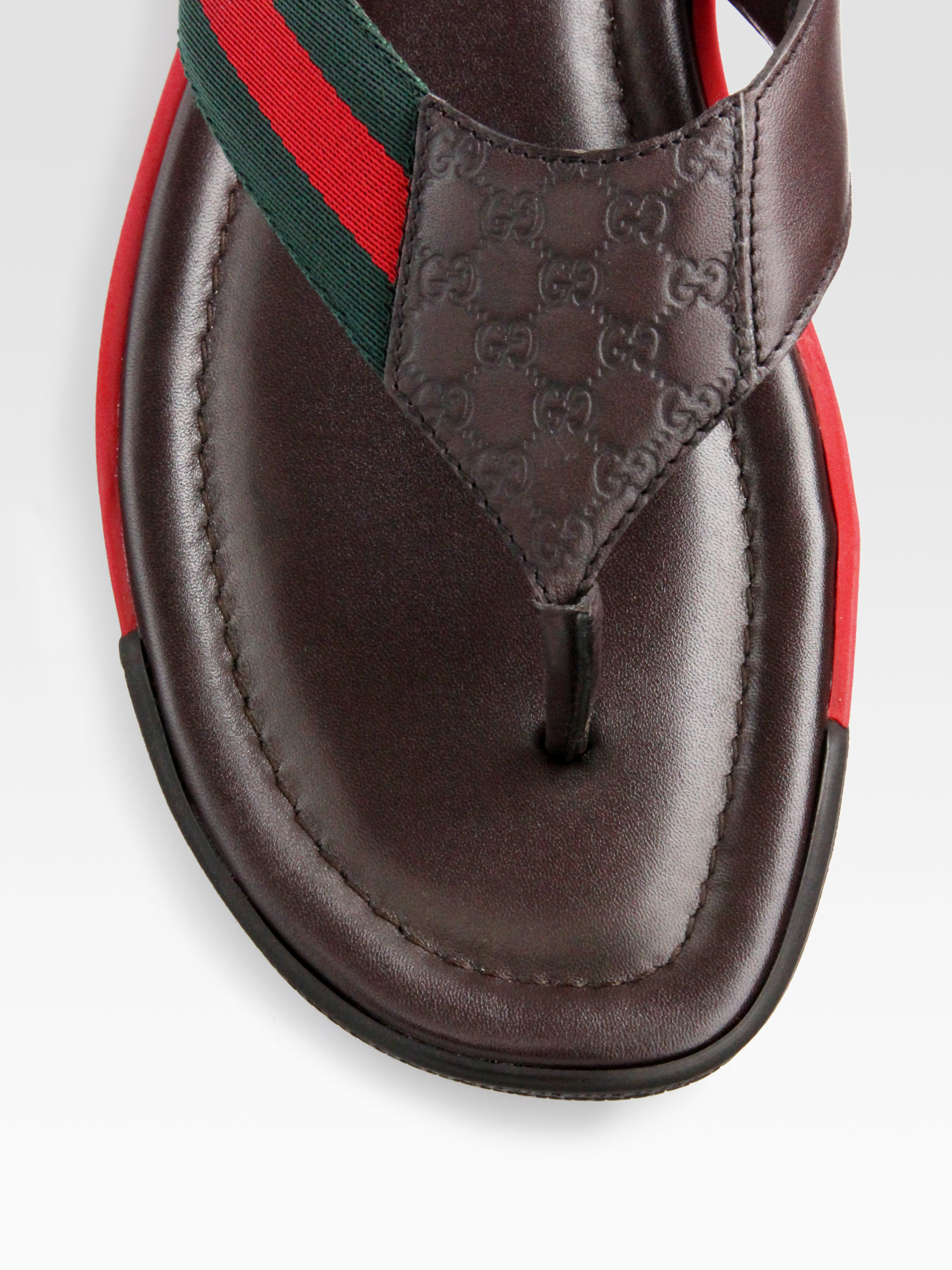  Gucci  Thong Sandals  in Dark Chocolate Brown for Men Lyst