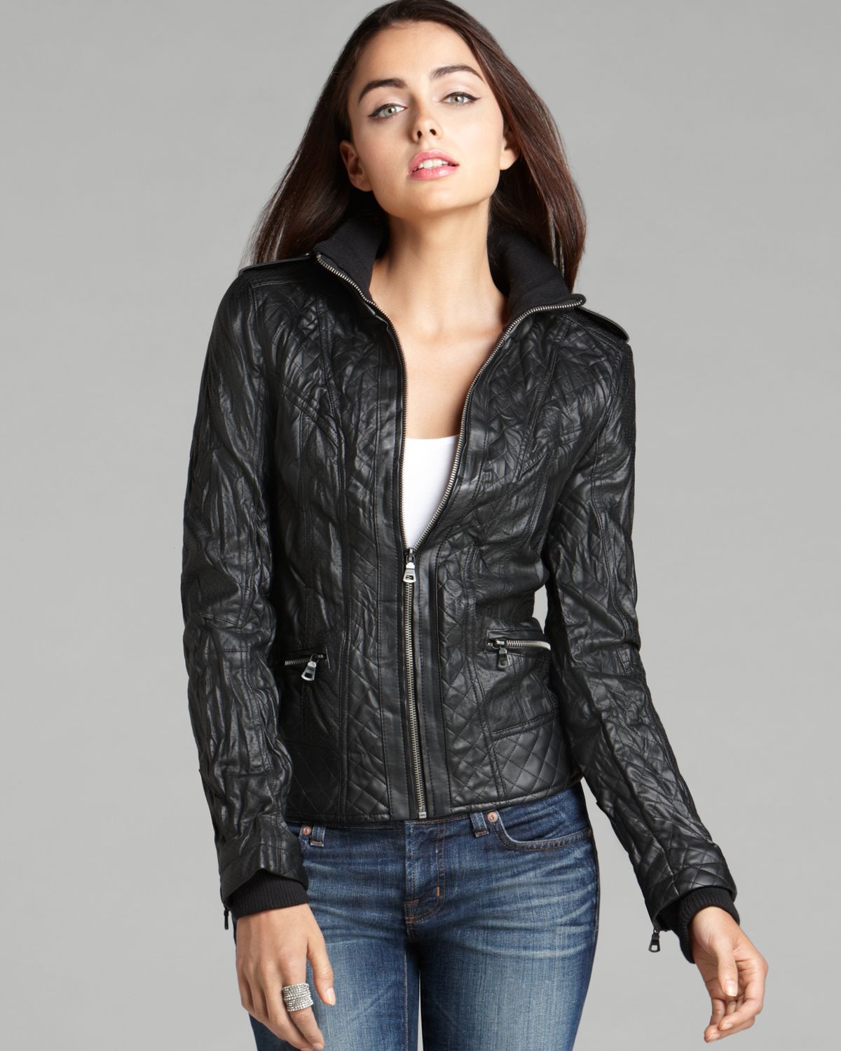 guess faux leather jacket