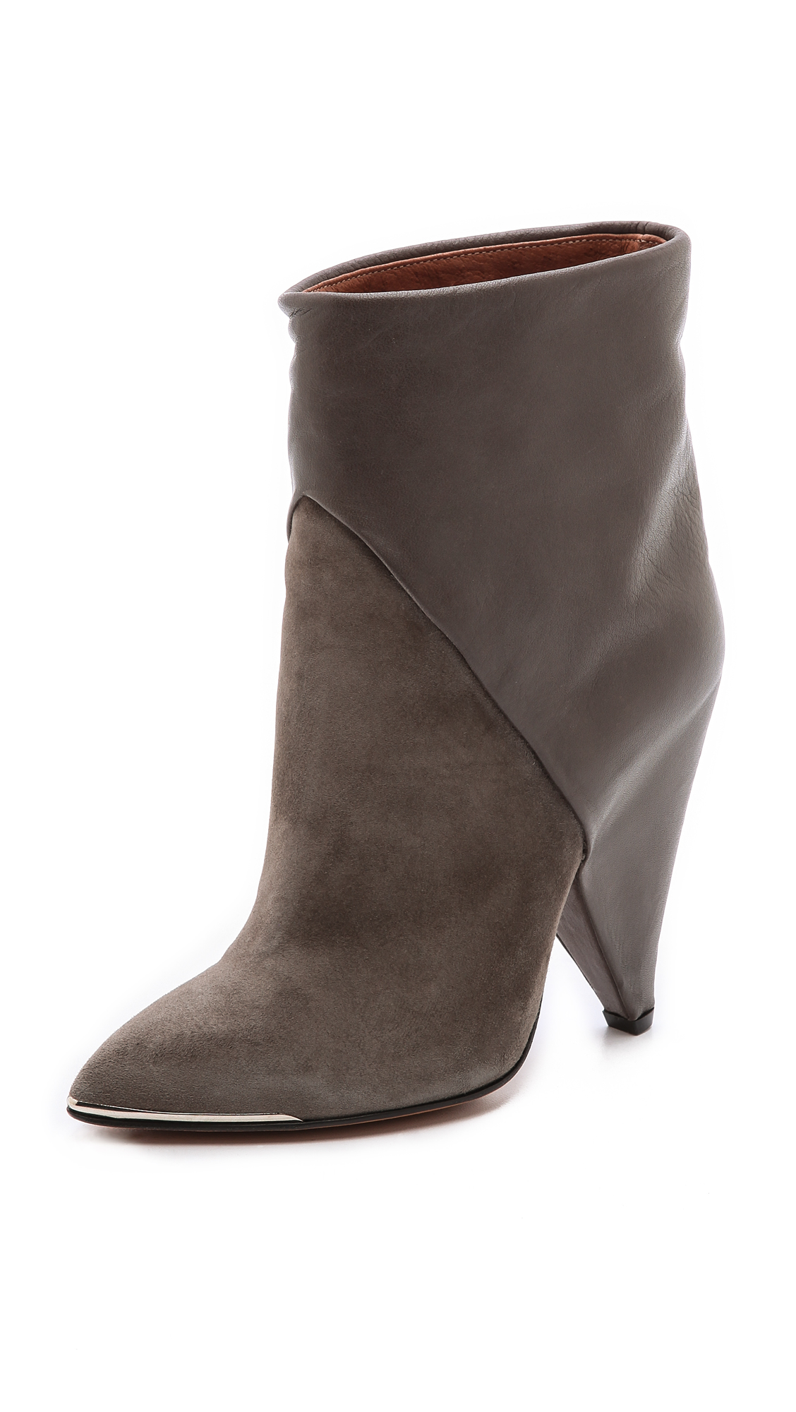 IRO Daithy Cone Heel Booties in Taupe (Brown) - Lyst