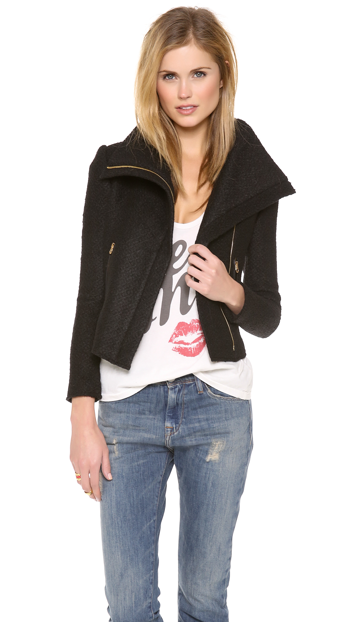 Lyst - Juicy couture Chunky Sweater Jacket in Black