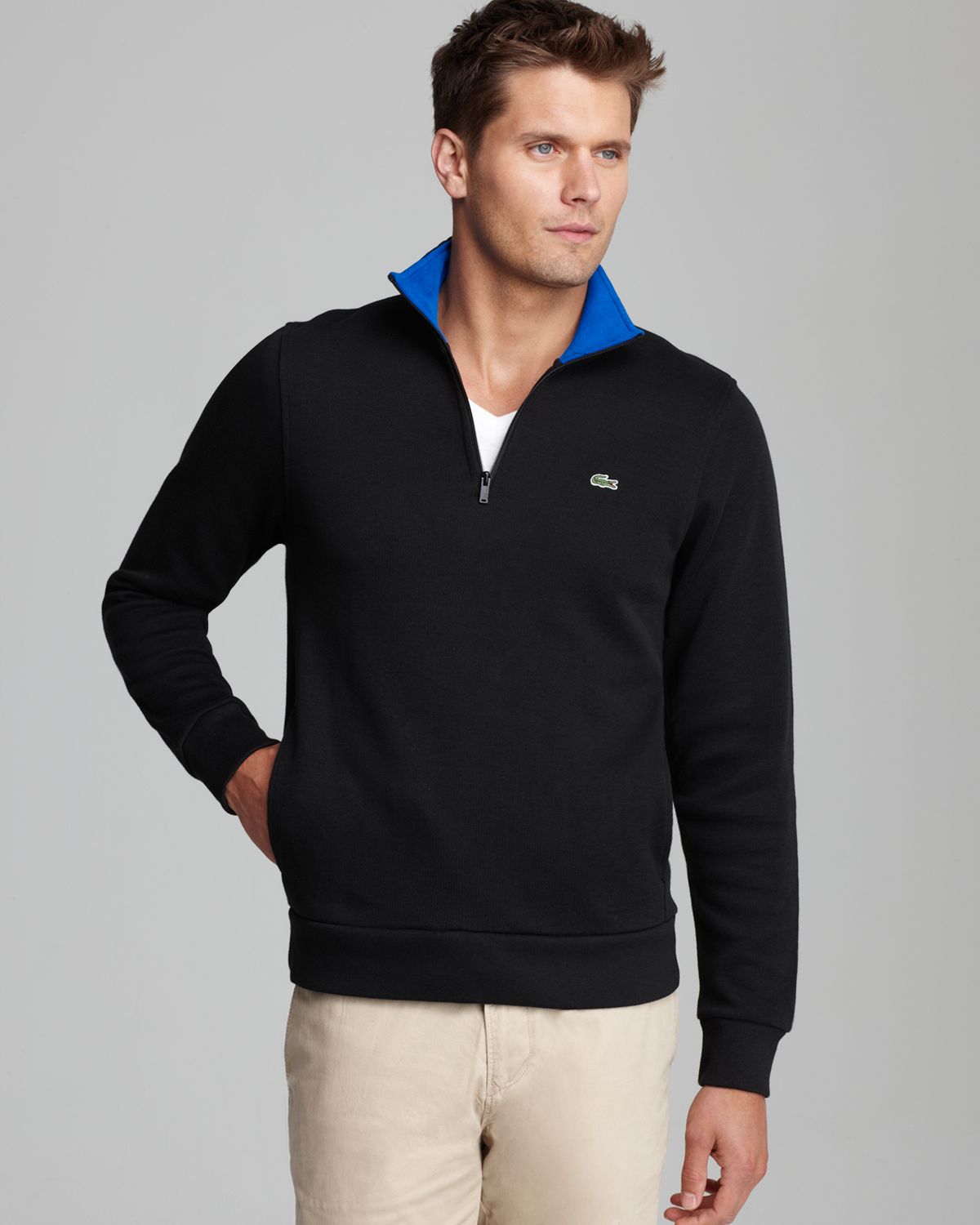 lacoste men's half zip sweater off 62 