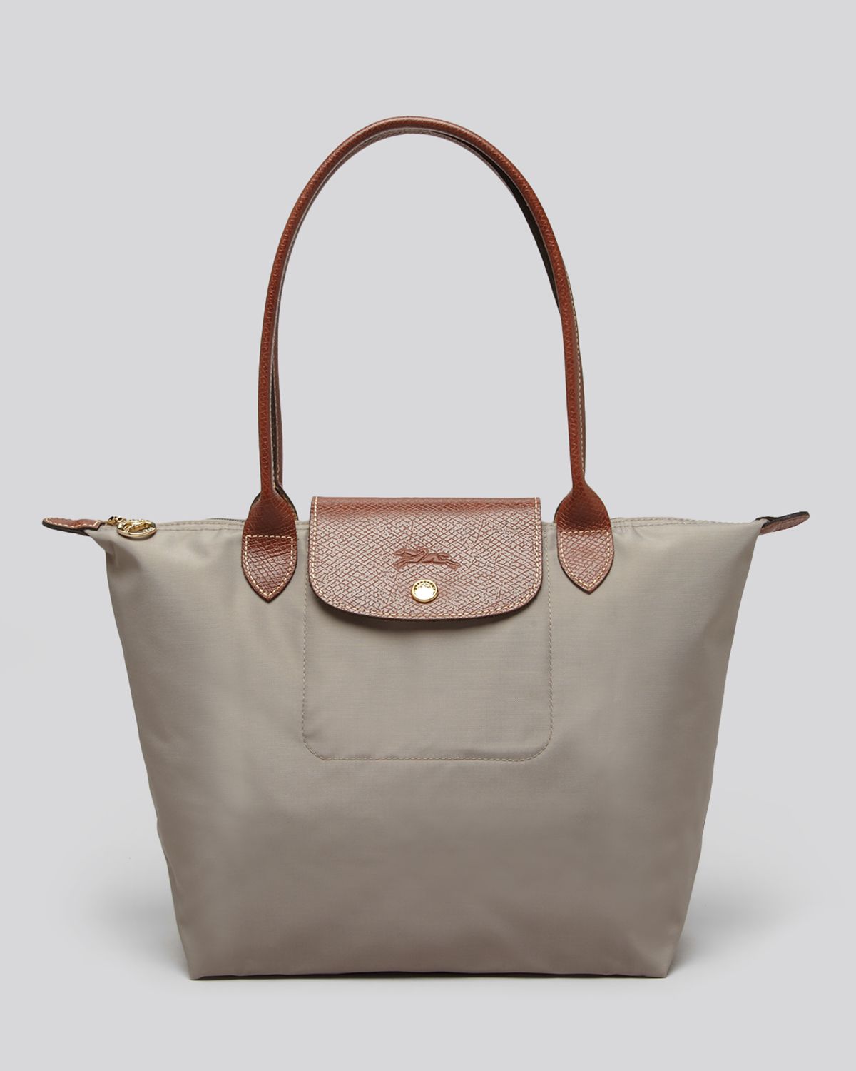Longchamp Brown Le Pliage Medium Shoulder Tote