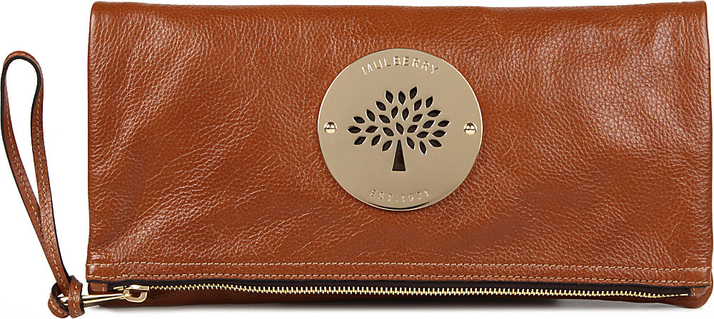 Mulberry Daria Spongy Leather Clutch in Brown | Lyst UK