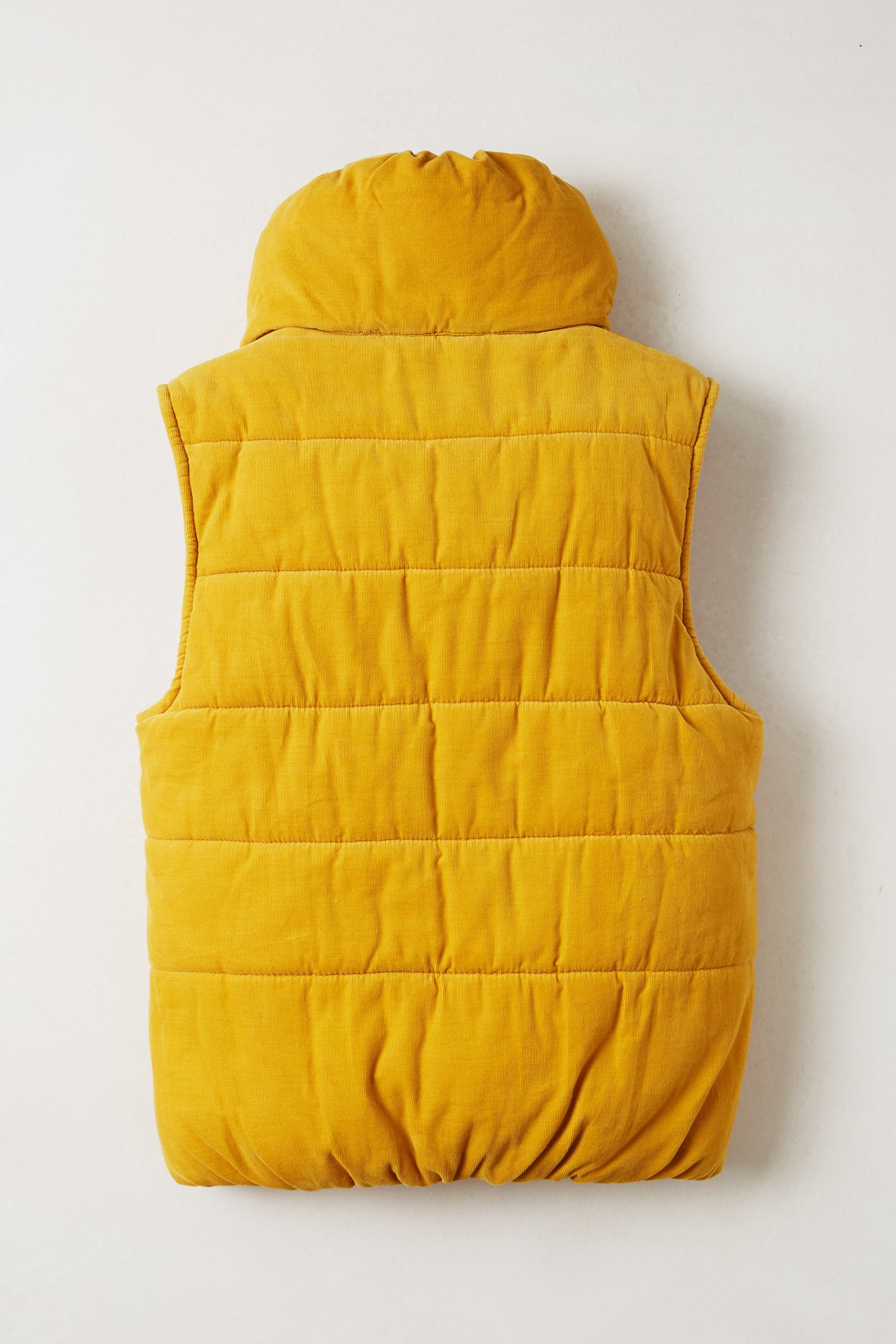 yellow corduroy puffer jacket