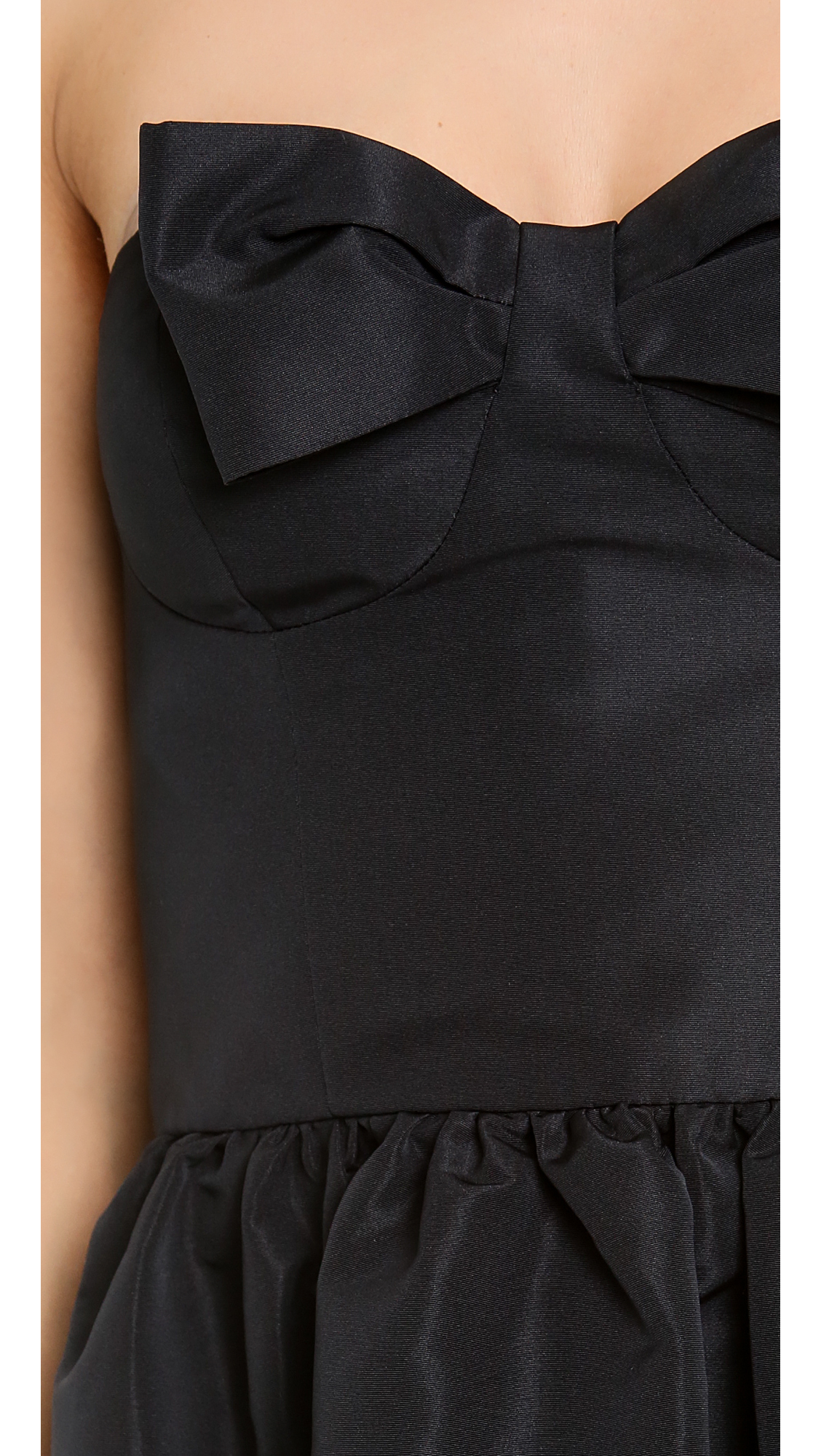 RED Valentino Strapless Bow Mini Dress in Black | Lyst