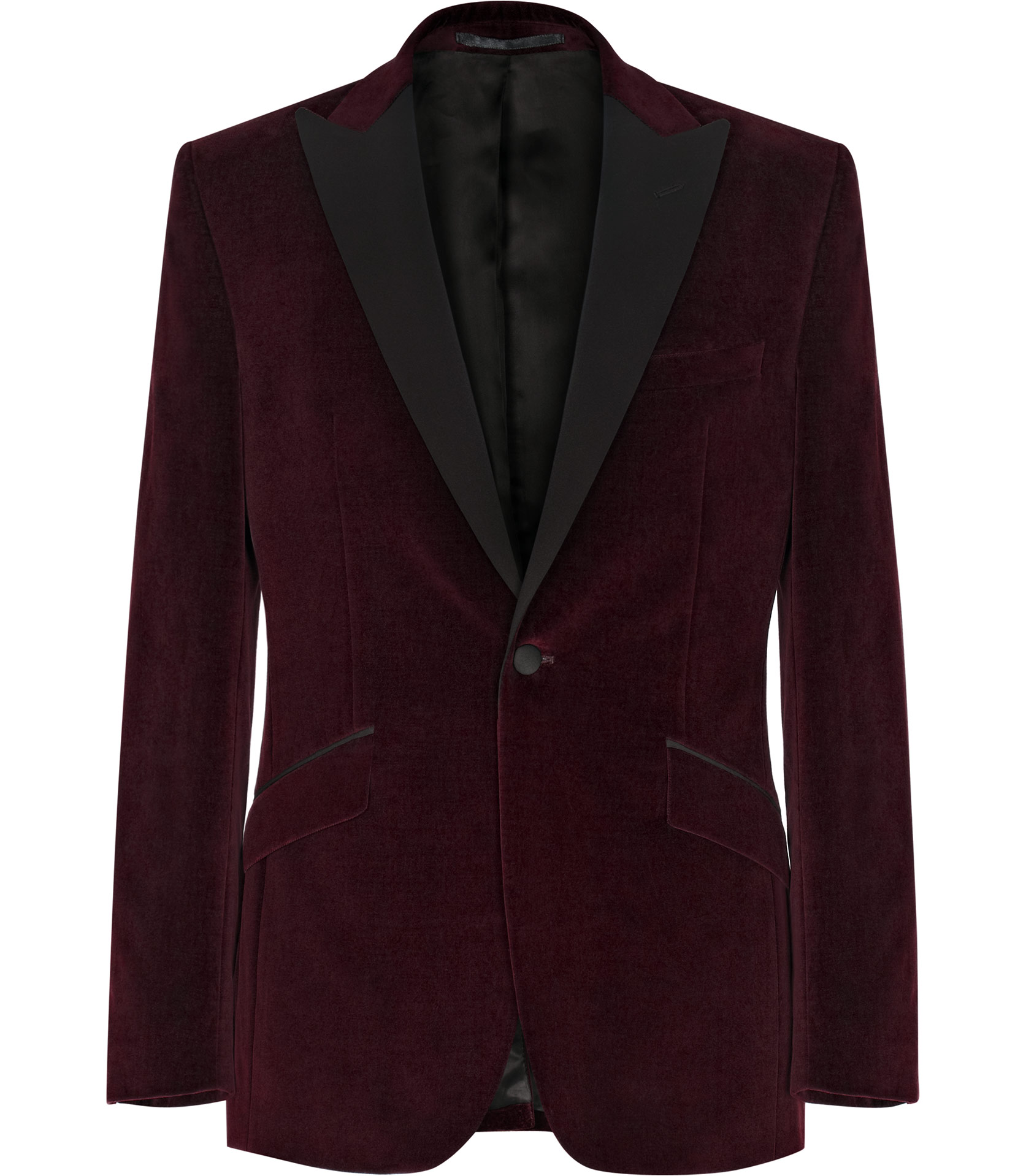 Lyst Reiss Goodwood Single Buttoned Velvet Blazer in Red for Men