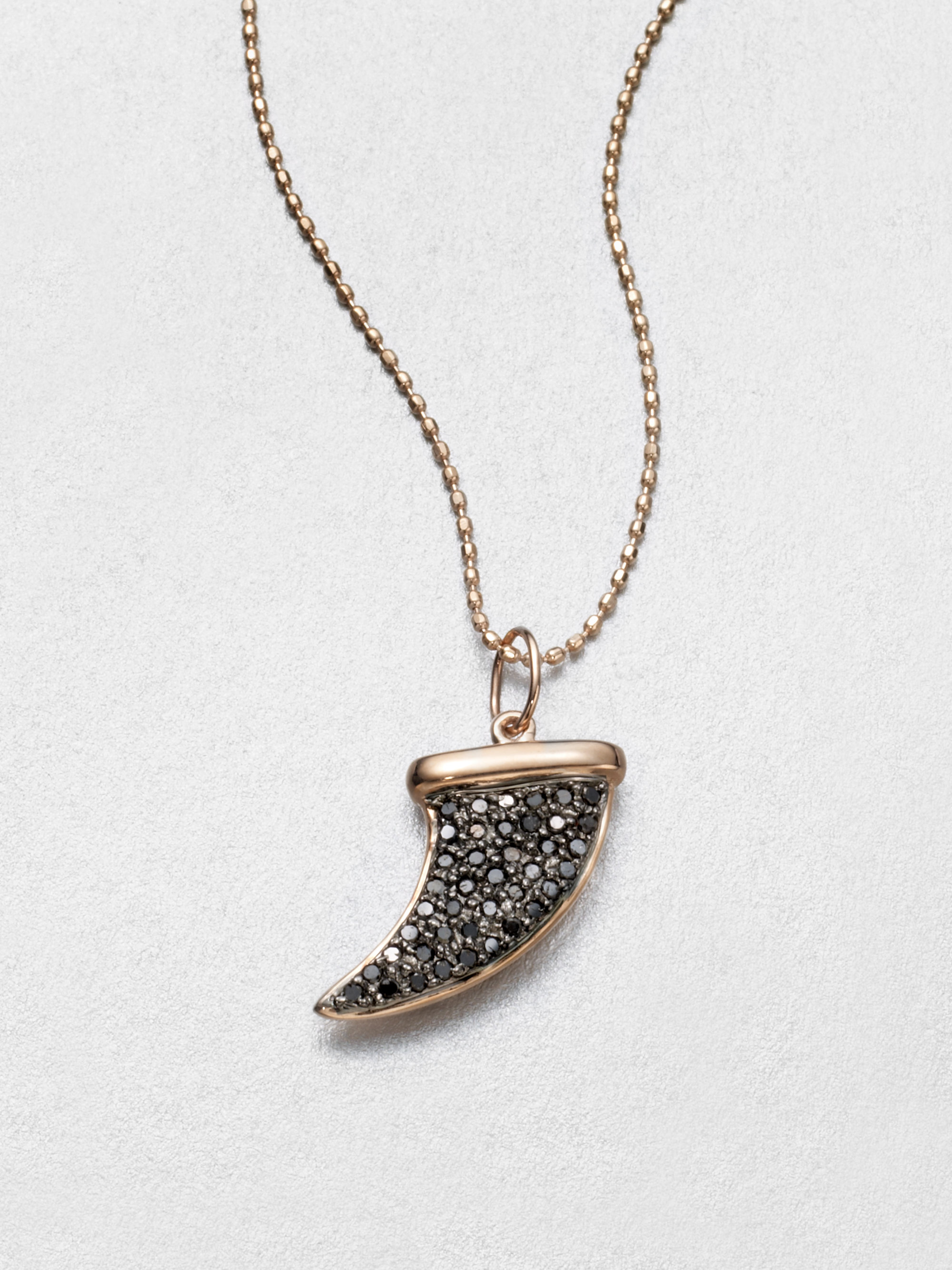rose gold horn necklace