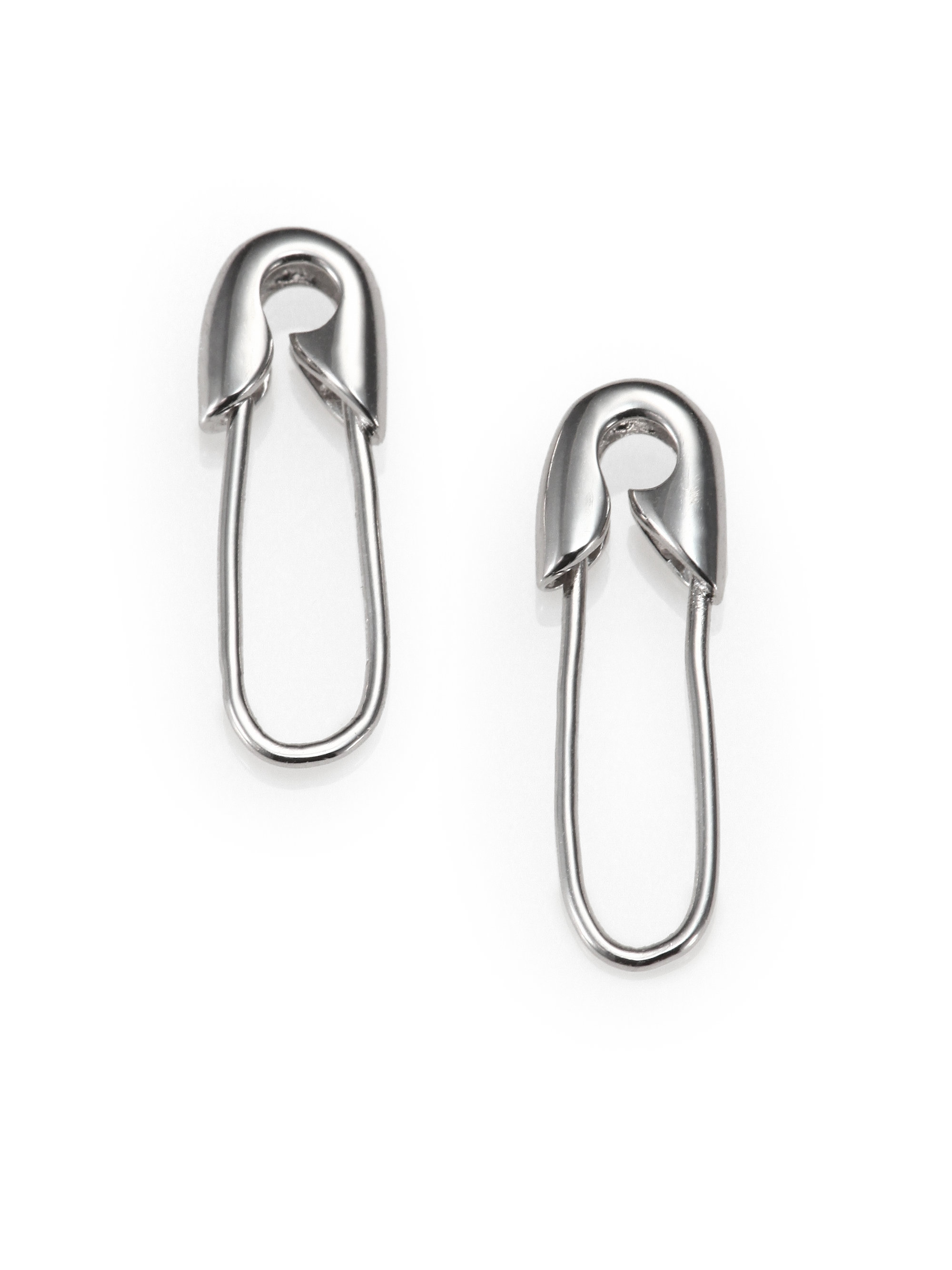 Lyst Tom Binns Safety Pin Drop Earrings In Metallic Gallery