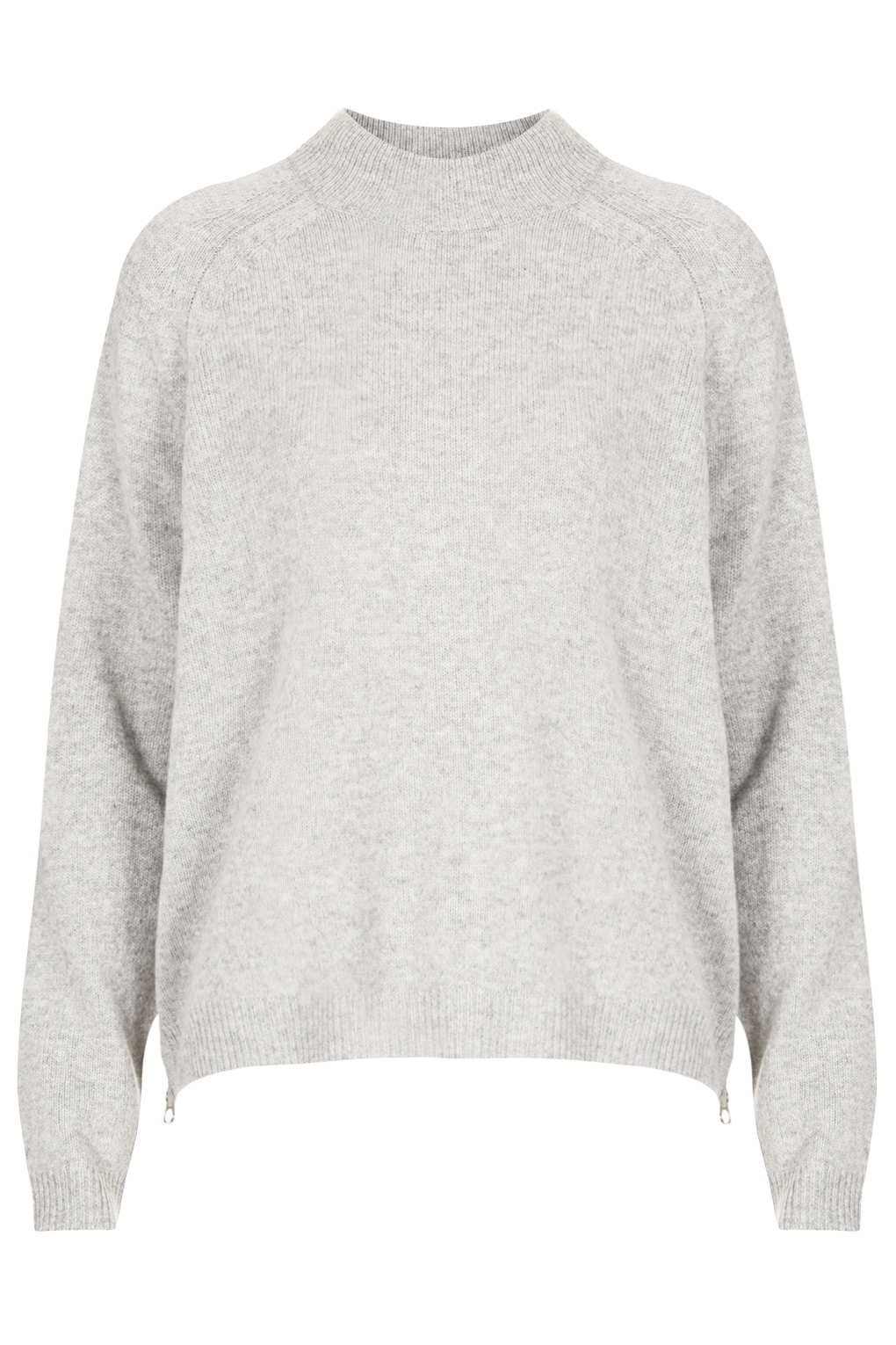 TOPSHOP Knitted Turtle Neck Jumper in Grey Marl (Grey) - Lyst