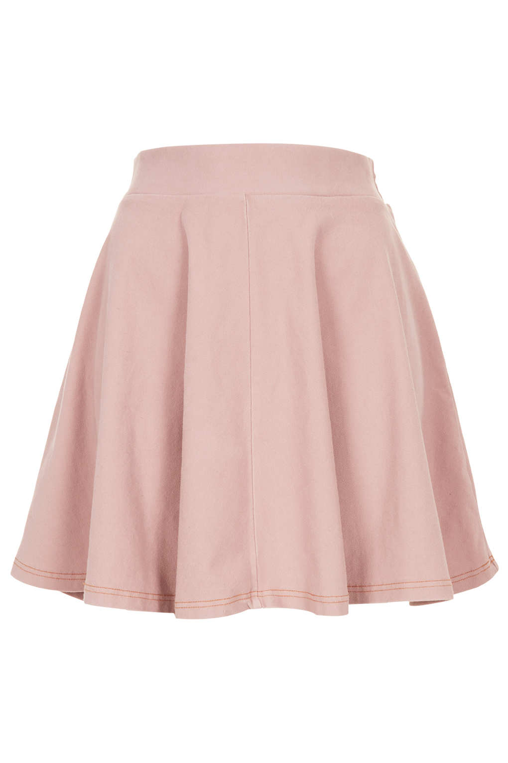 Lyst - Topshop Pink Denim Look Skater Skirt in Pink