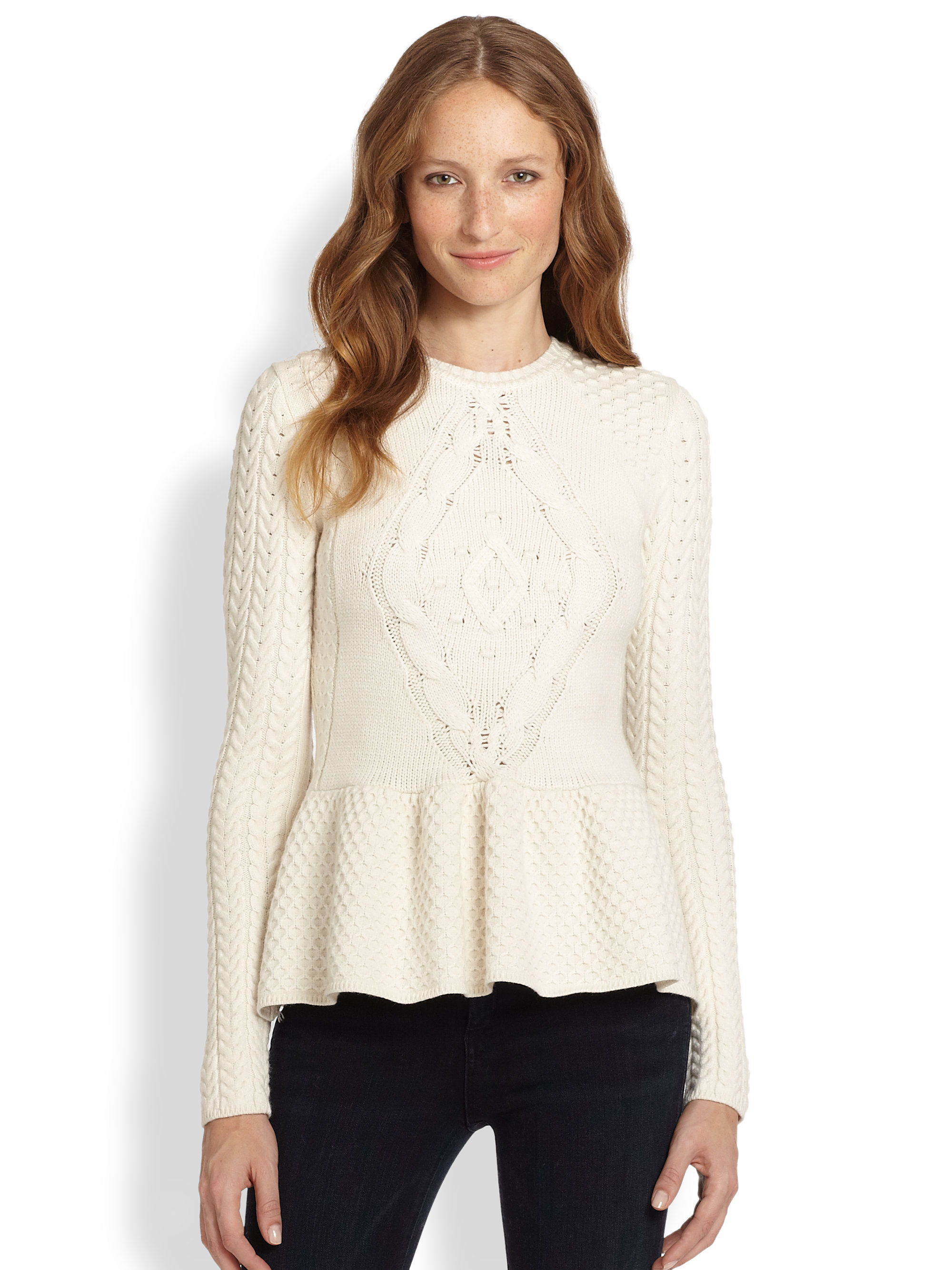 ivory peplum sweater