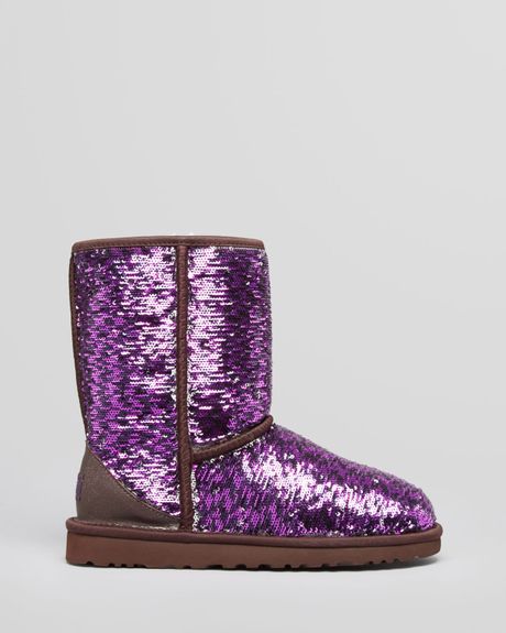 Ugg Classic Sparkles Camo Boots in Purple (Purple Velvet Multi) | Lyst