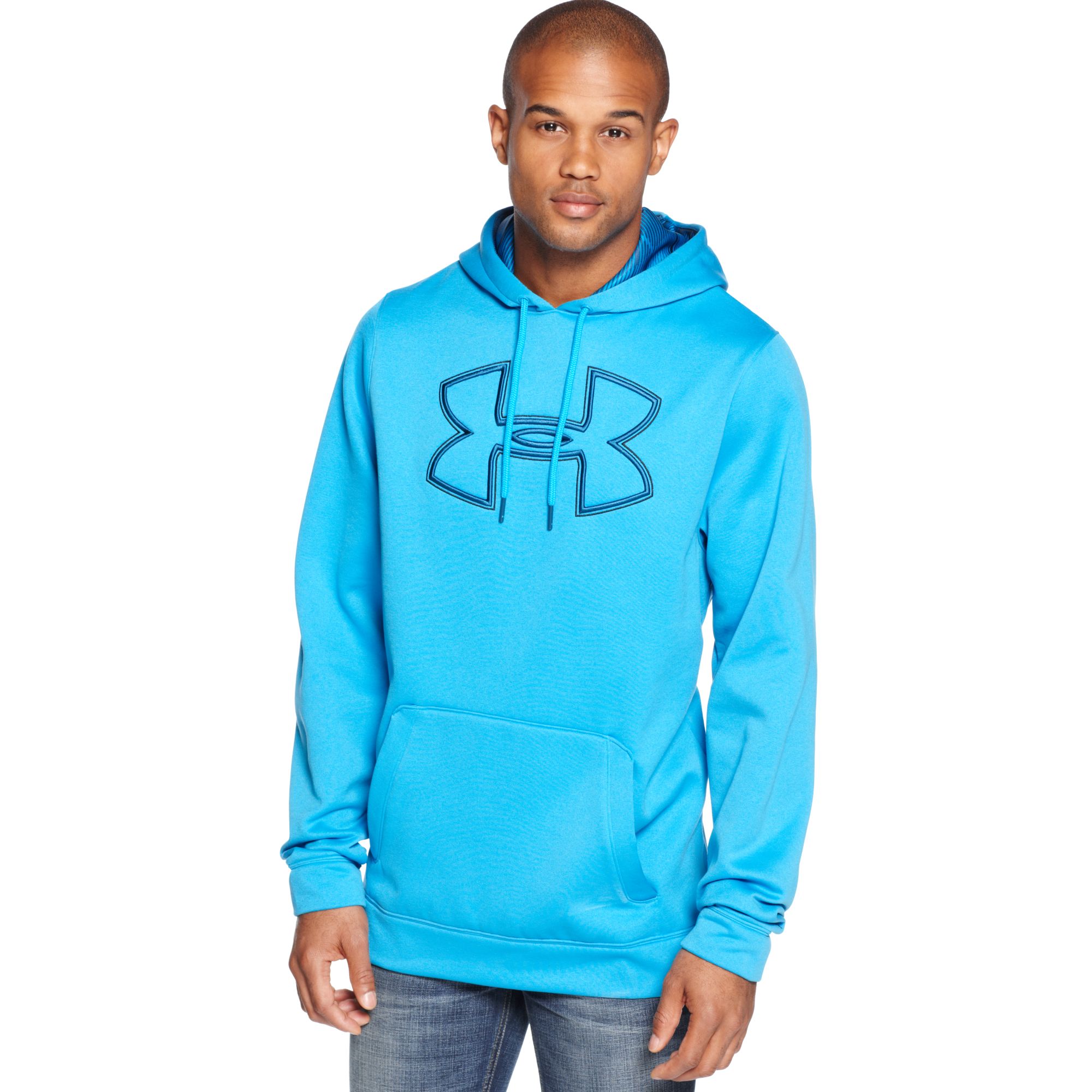 Lyst Under Armour Fleece Storm Logo Hoodie in Blue for Men