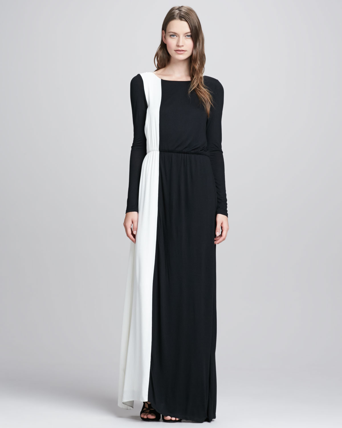 two tone maxi dress