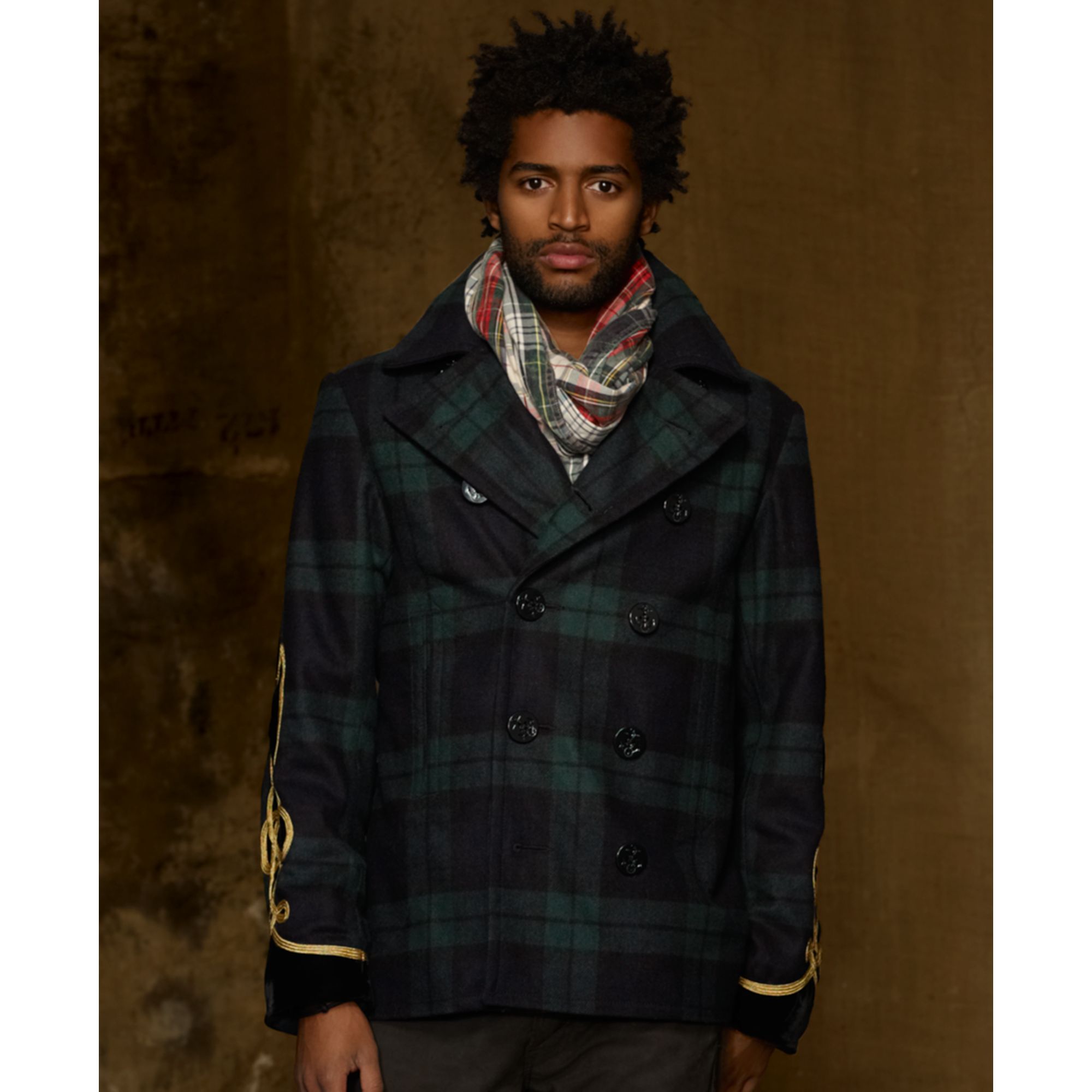 blue green plaid jacket