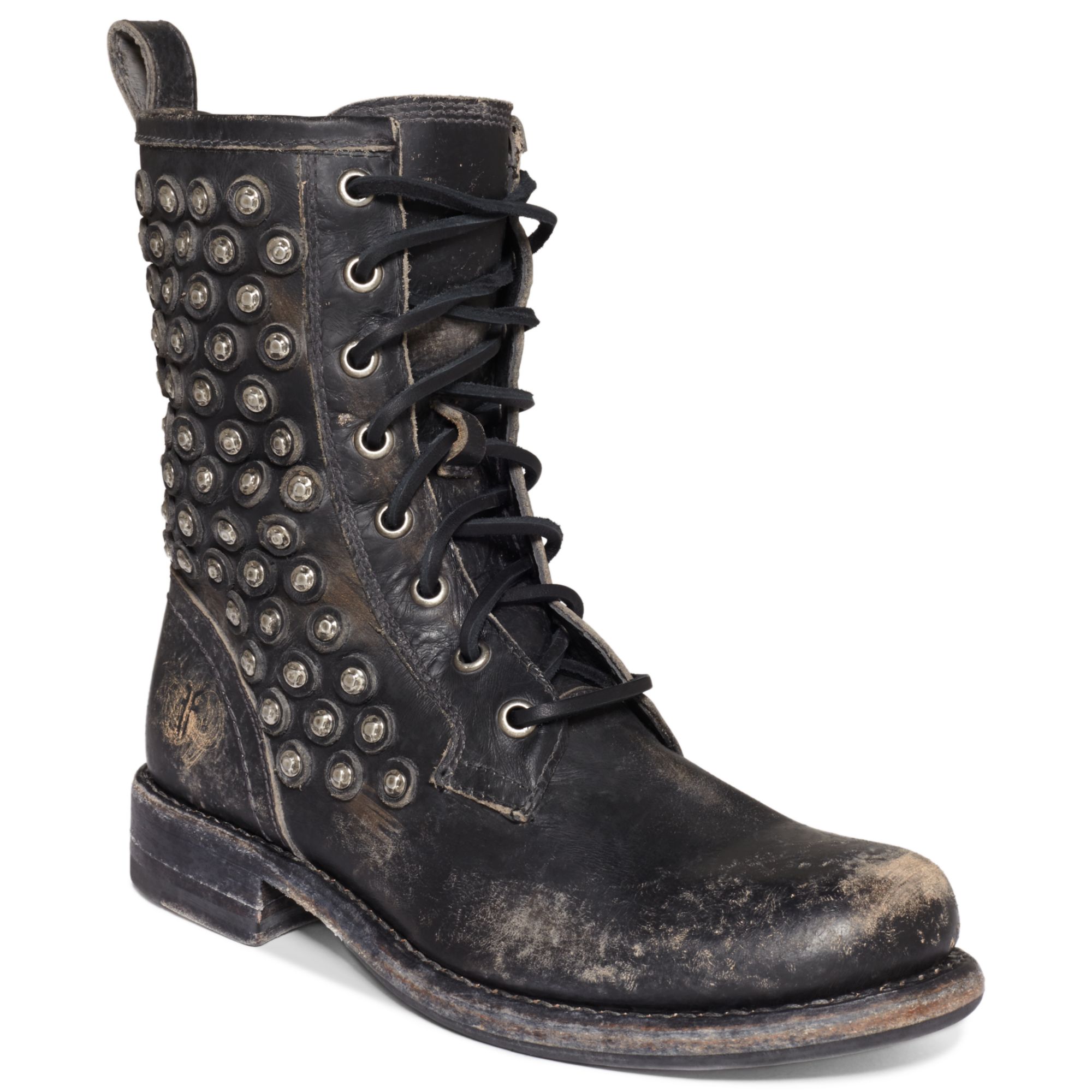 frye black lace up boots