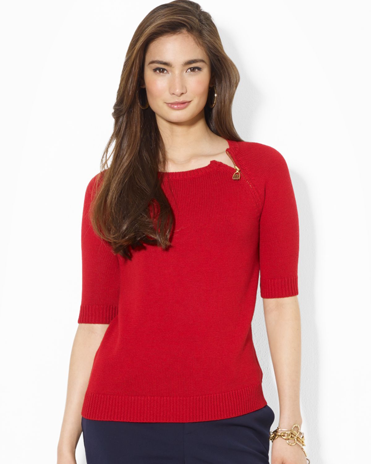 ralph lauren zip up sweater women