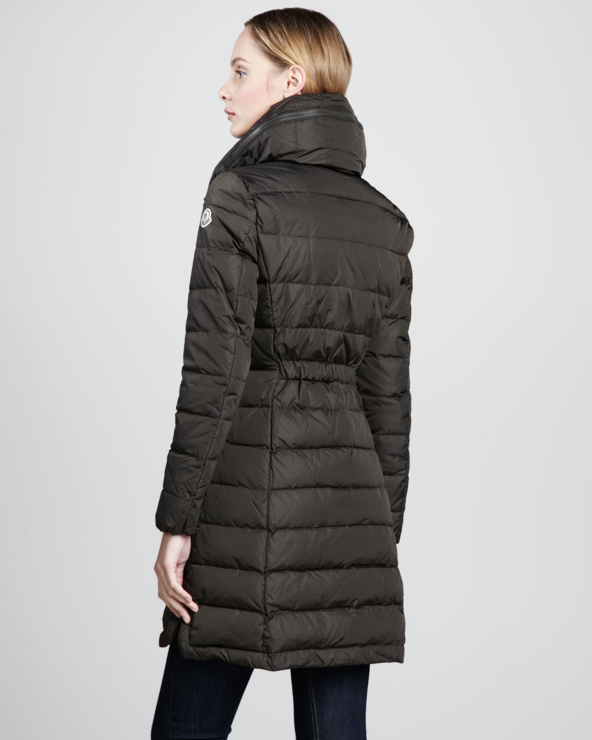 moncler womens down long flamme jacket moncler womens down long flamme jacket